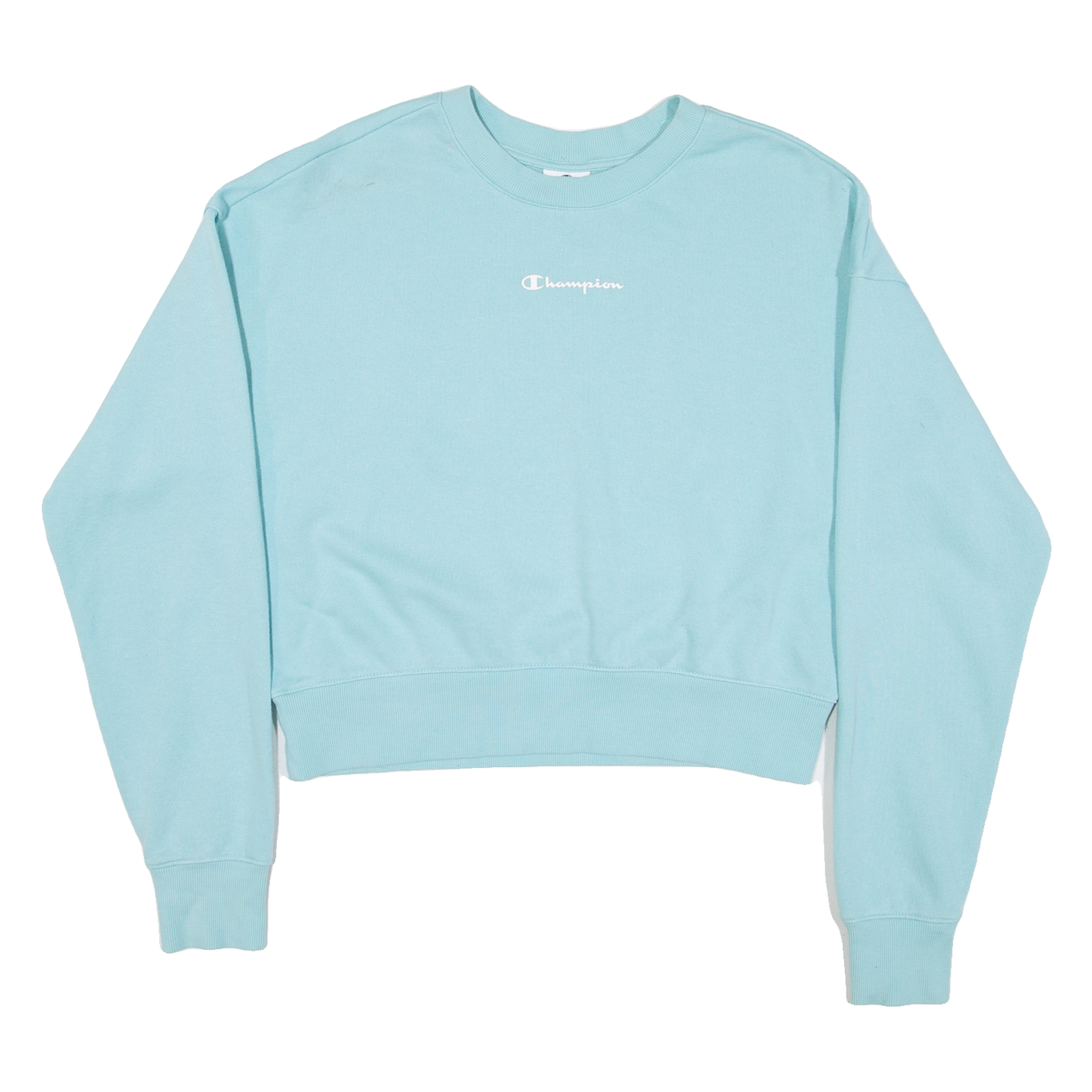 CHAMPION Cropped Womens Sweatshirt Blue S Refurbished - N/A refurbished available on Cerqular