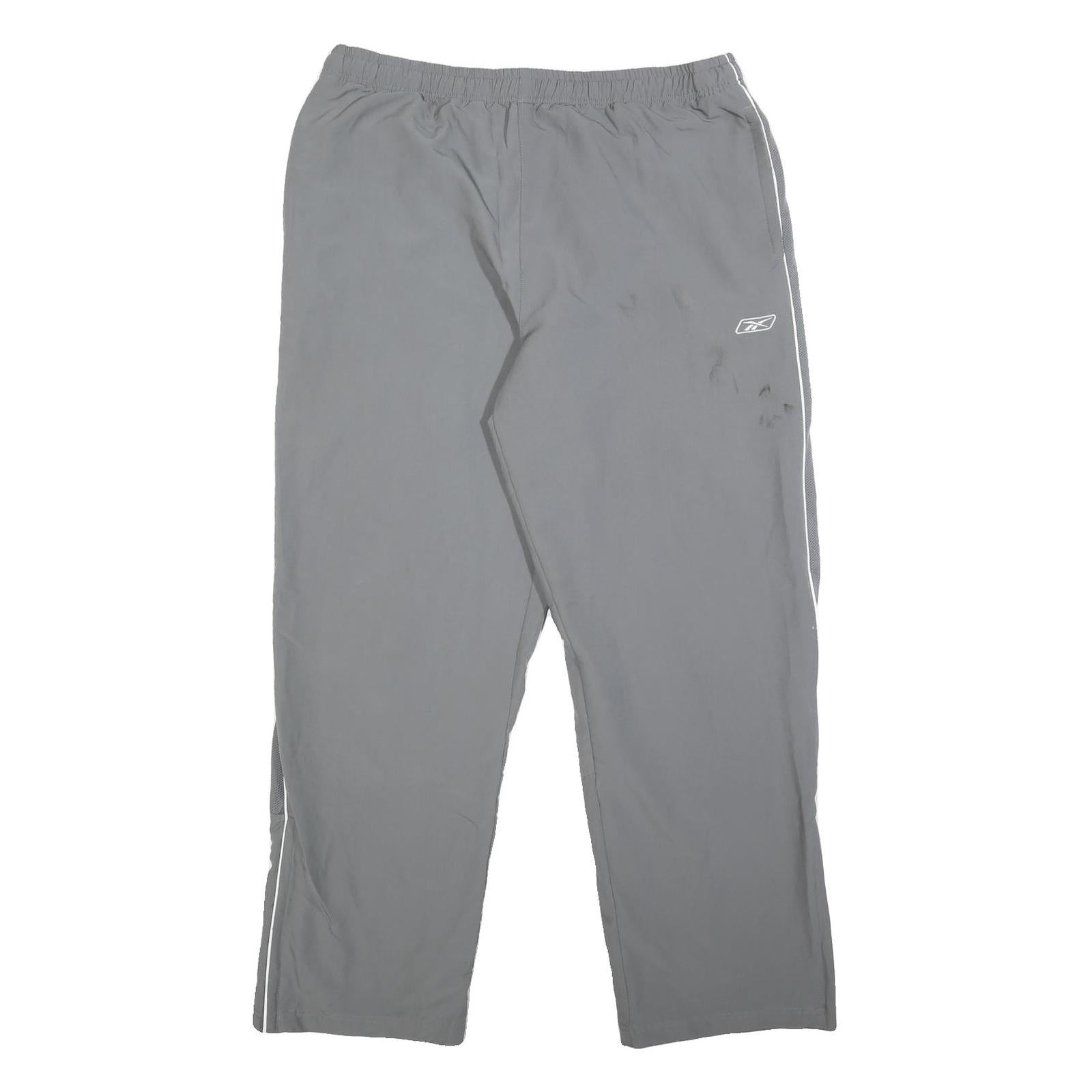 REEBOK Mens Joggers Grey Tapered L W34 L30 Athletic Track Pants Polyester Blend Refurbished - N/A refurbished available on Cerqular