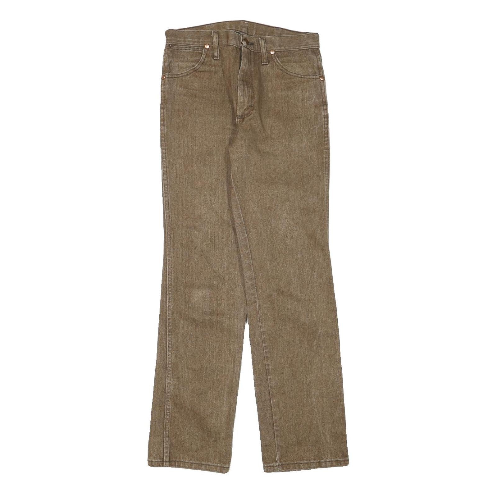 WRANGLER Mens Regular Fit Straight Brown Denim Jeans W28 L31 Classic Style Zip Refurbished - N/A refurbished available on Cerqular