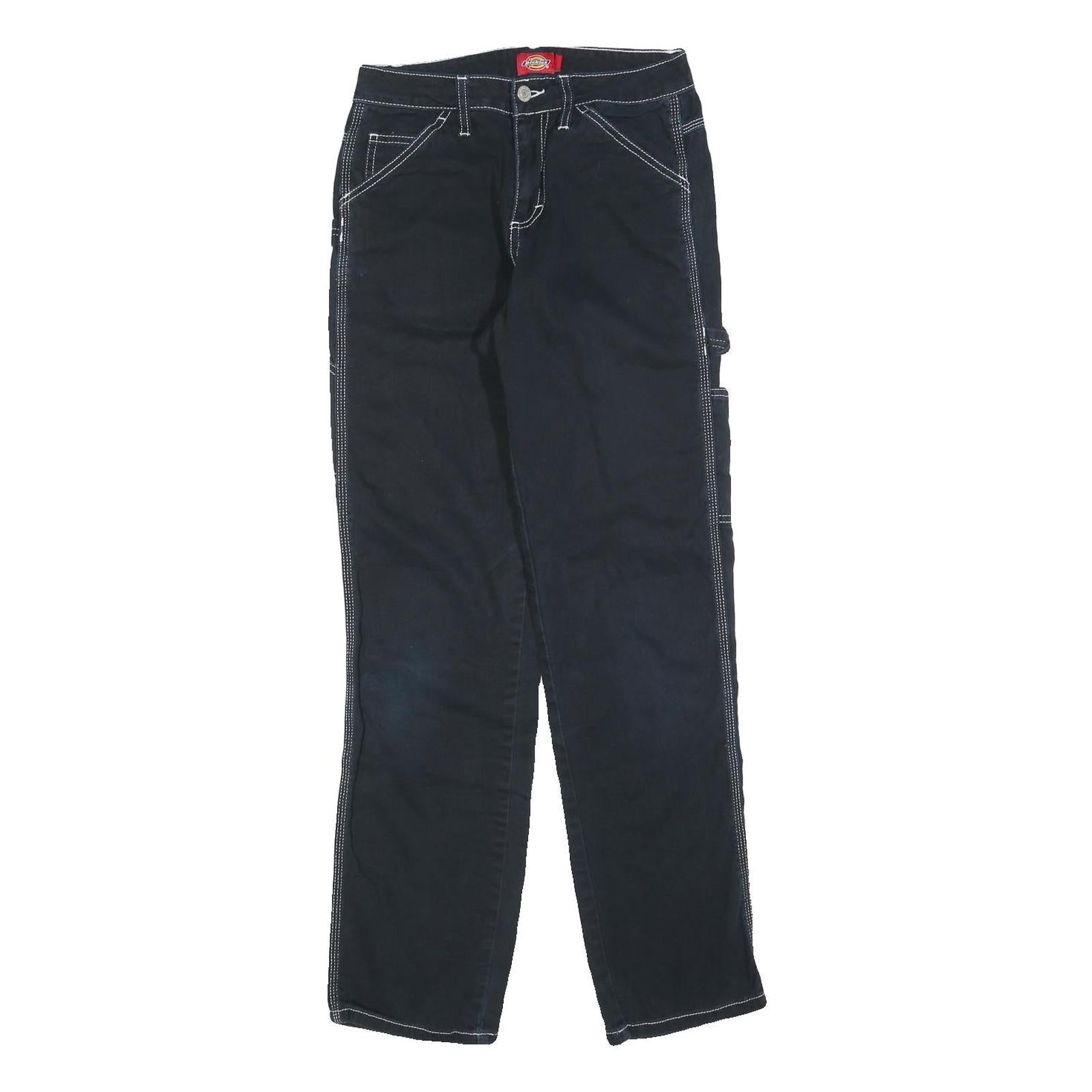 DICKIES Womens Regular Fit Black Cotton Blend Straight Leg Trousers W26 L30 Refurbished - N/A refurbished available on Cerqular