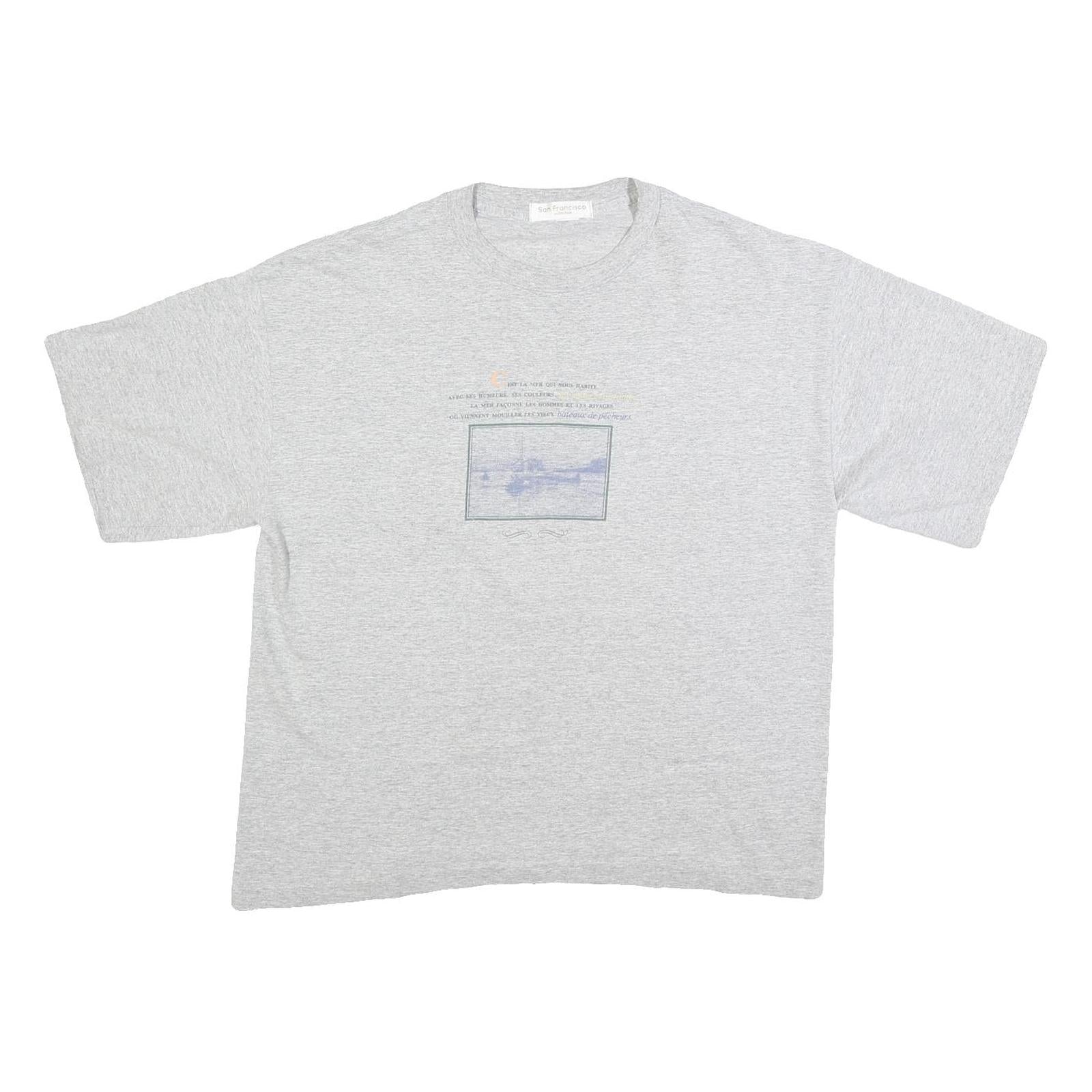 SAN FRANCISCO Womens Grey L Graphic T-Shirt Short Sleeve Crew Neck Cotton Blend Refurbished - N/A refurbished available on Cerqular