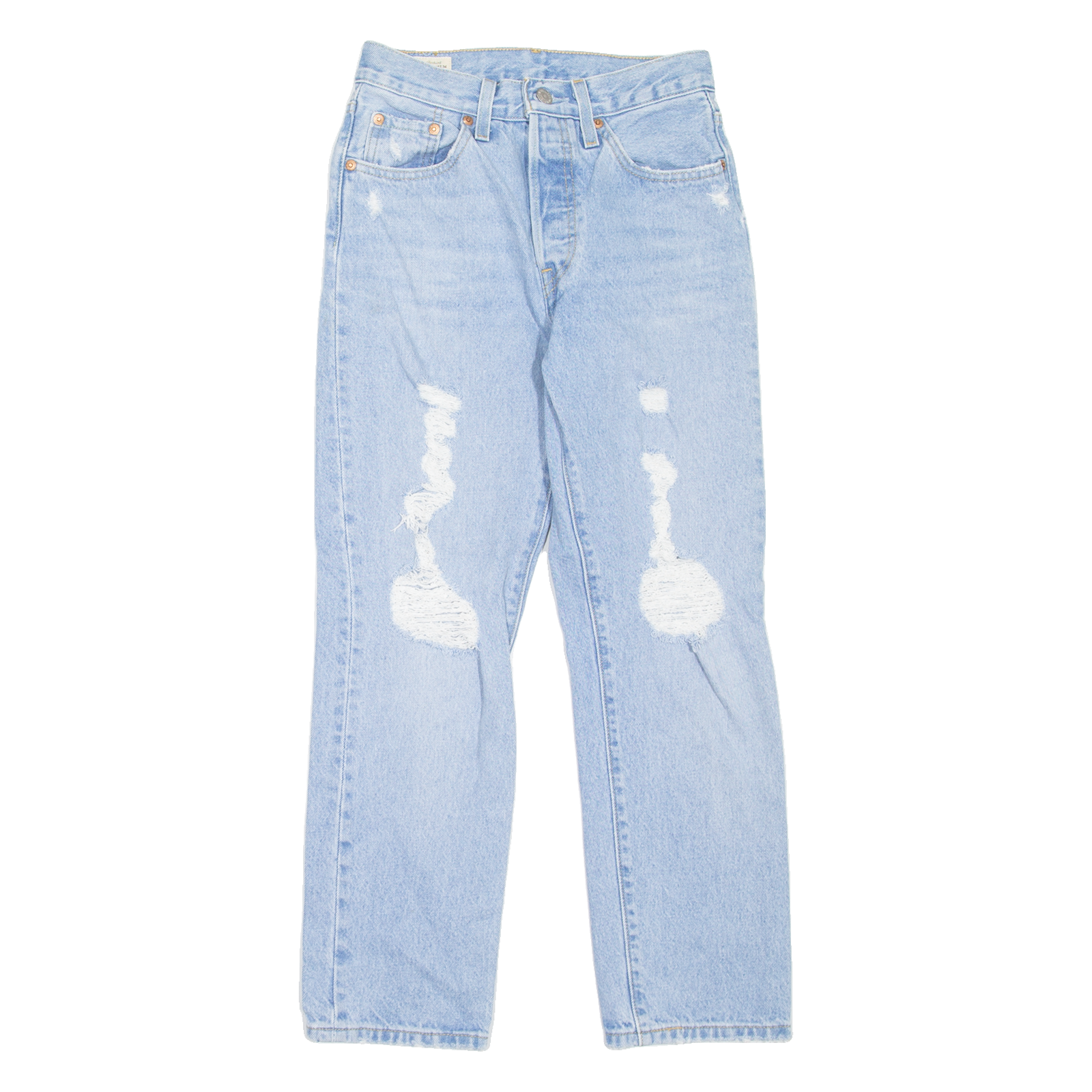 LEVI'S 501 BIG E Jeans Distressed Womens Blue Regular Straight W24 L26 Refurbished - N/A refurbished available on Cerqular