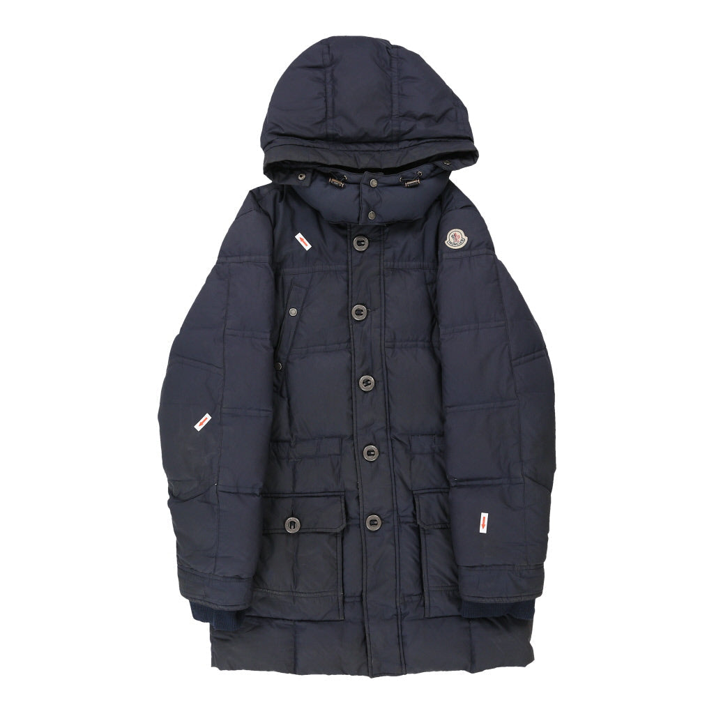 Age 14 Moncler Coat - Large Blue Down | Size: large Refurbished - N/A (Preloved Designer is not a specific brand, it refurbished available on Cerqular