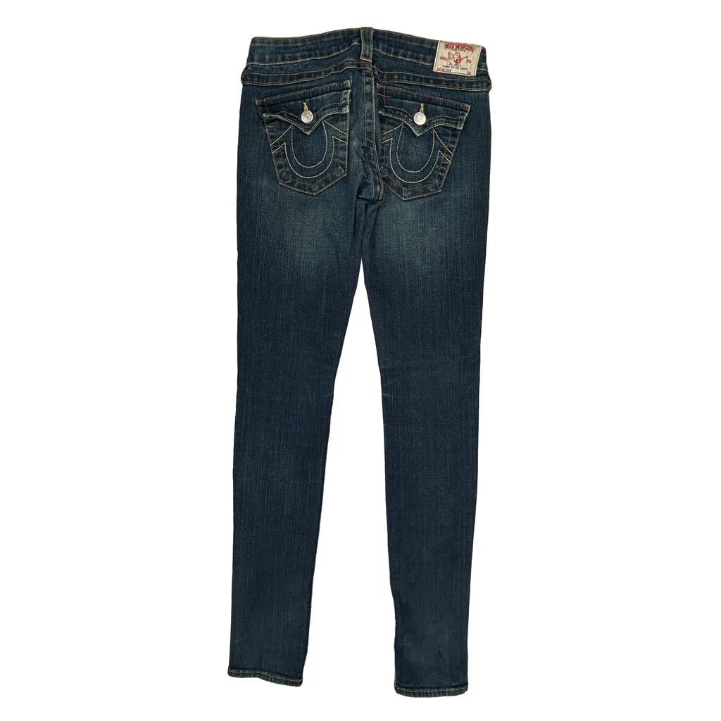 True Religion Skinny Jeans - 30W UK 8 Dark Wash Cotton Blend Refurbished - Thrifted (note: this is a term often used to describe second- refurbished available on Cerqular