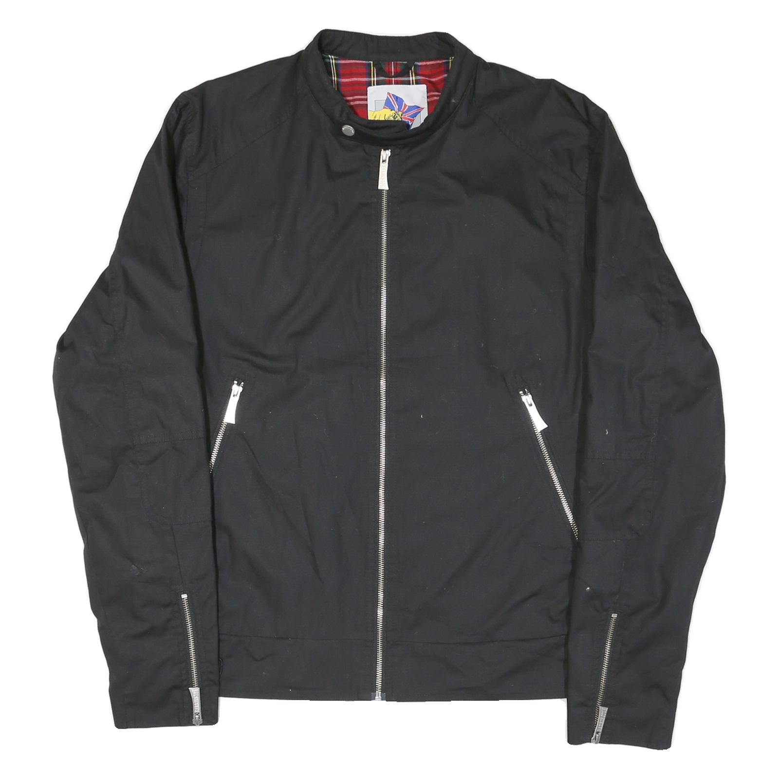 HARRINGTON Mens Black Slim Jacket XL Polyester Blend Plain Zip Casual Outerwear Refurbished - N/A refurbished available on Cerqular