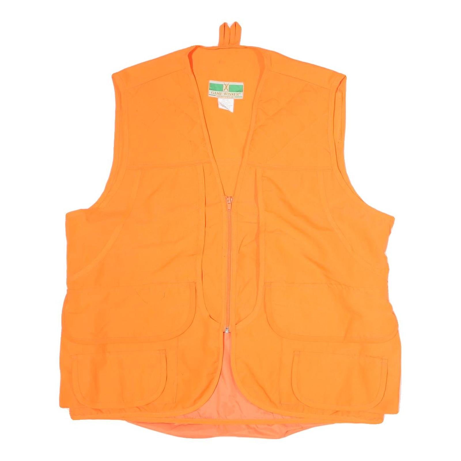 GAME WINNER Mens Orange Polyester Zip Up Outdoor Jacket L Sleeveless Vest Refurbished - N/A refurbished available on Cerqular