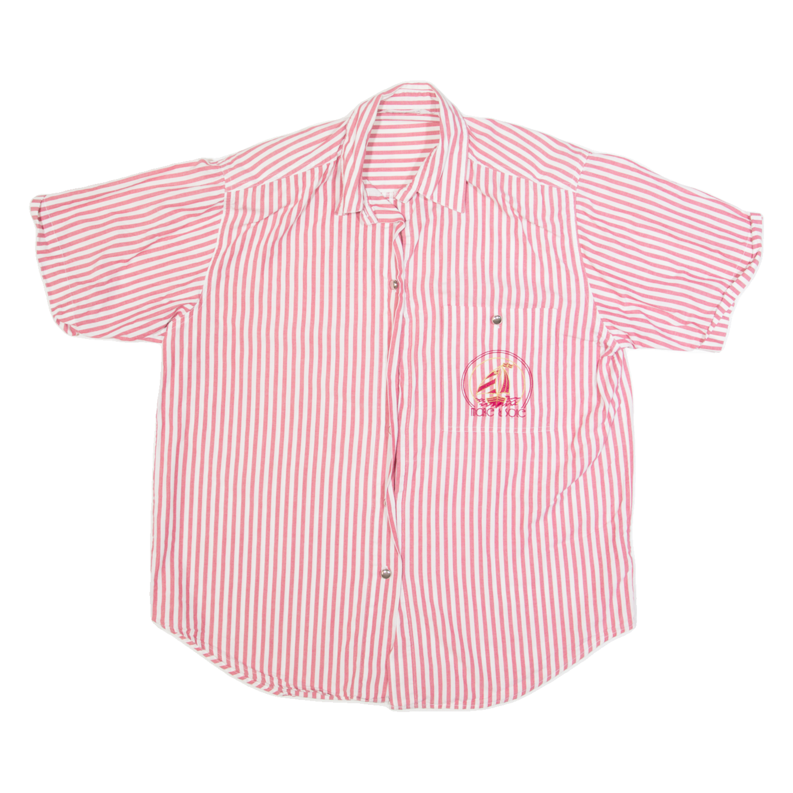 LAST SCENE Womens Shirt Red 90s Striped M Refurbished - N/A refurbished available on Cerqular