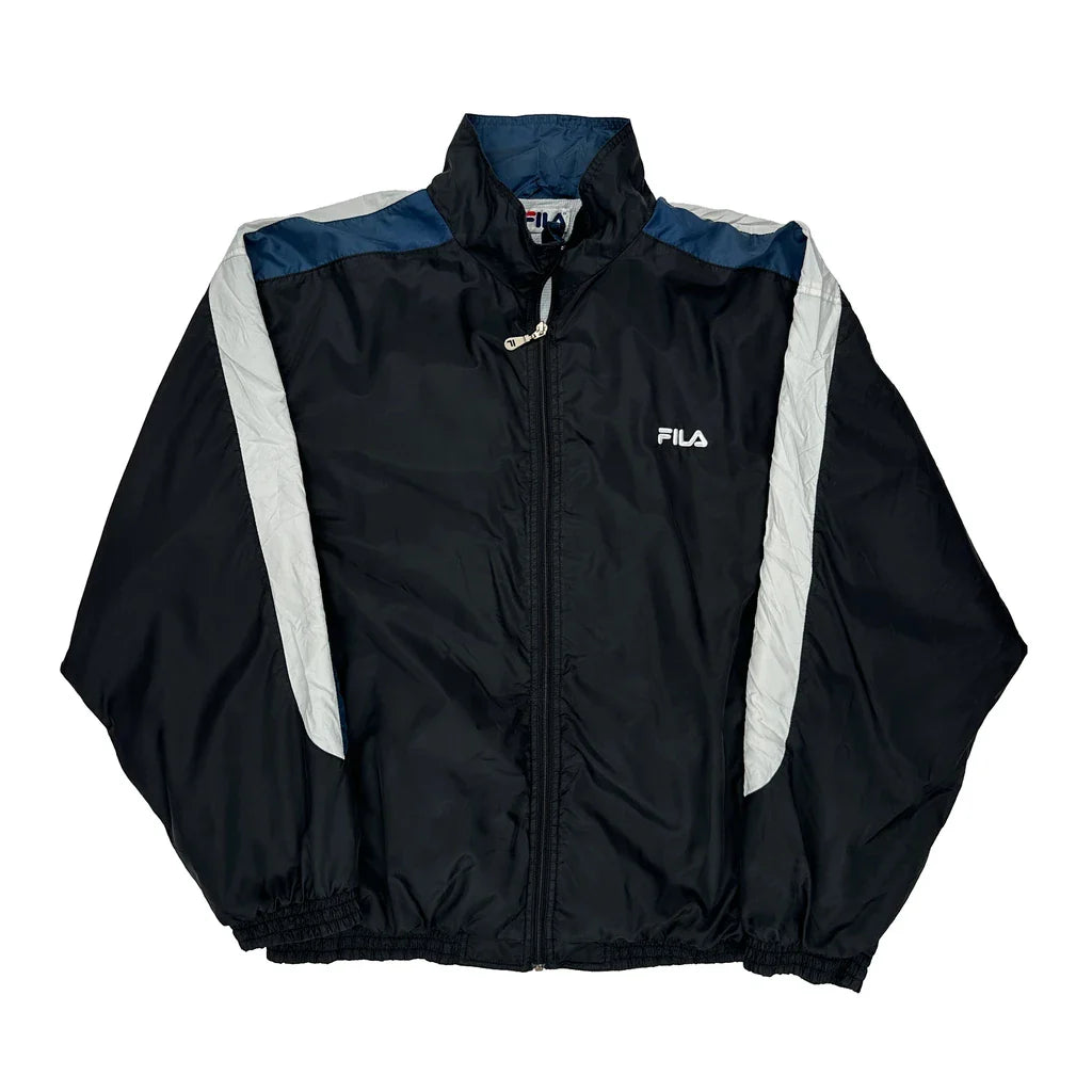 Fila Jacket - 2XL White Nylon Refurbished - Thrifted (note: this is a term often used to describe second- refurbished available on Cerqular