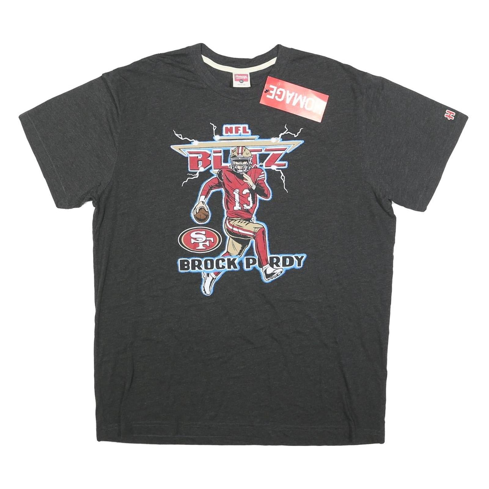 Buy HOMAGE Mens Black NFL Blitz Brock Purdy Graphic T-Shirt XL Short Sleeve Crew Refurbished - $51.99 HOMAGE Mens Black NFL Blitz Brock Purdy Graphic T-Shirt XL Short Sleeve Crew Refurbished - N/A refurbished available on Cerqular