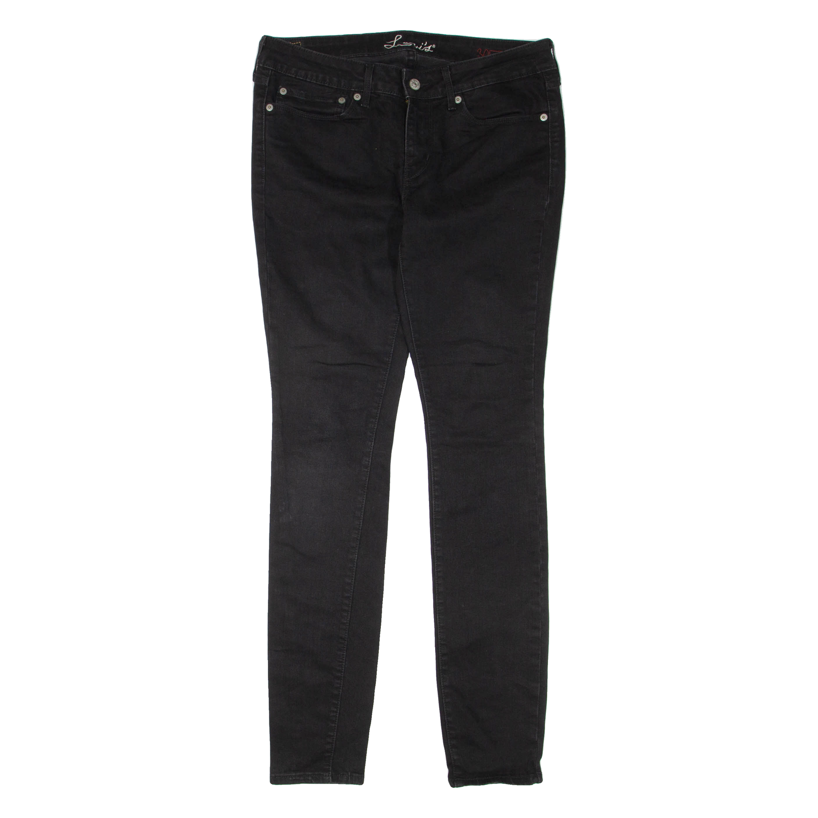 LEVI'S Womens Jeans Black Regular Skinny W30 L32 Refurbished - N/A refurbished available on Cerqular