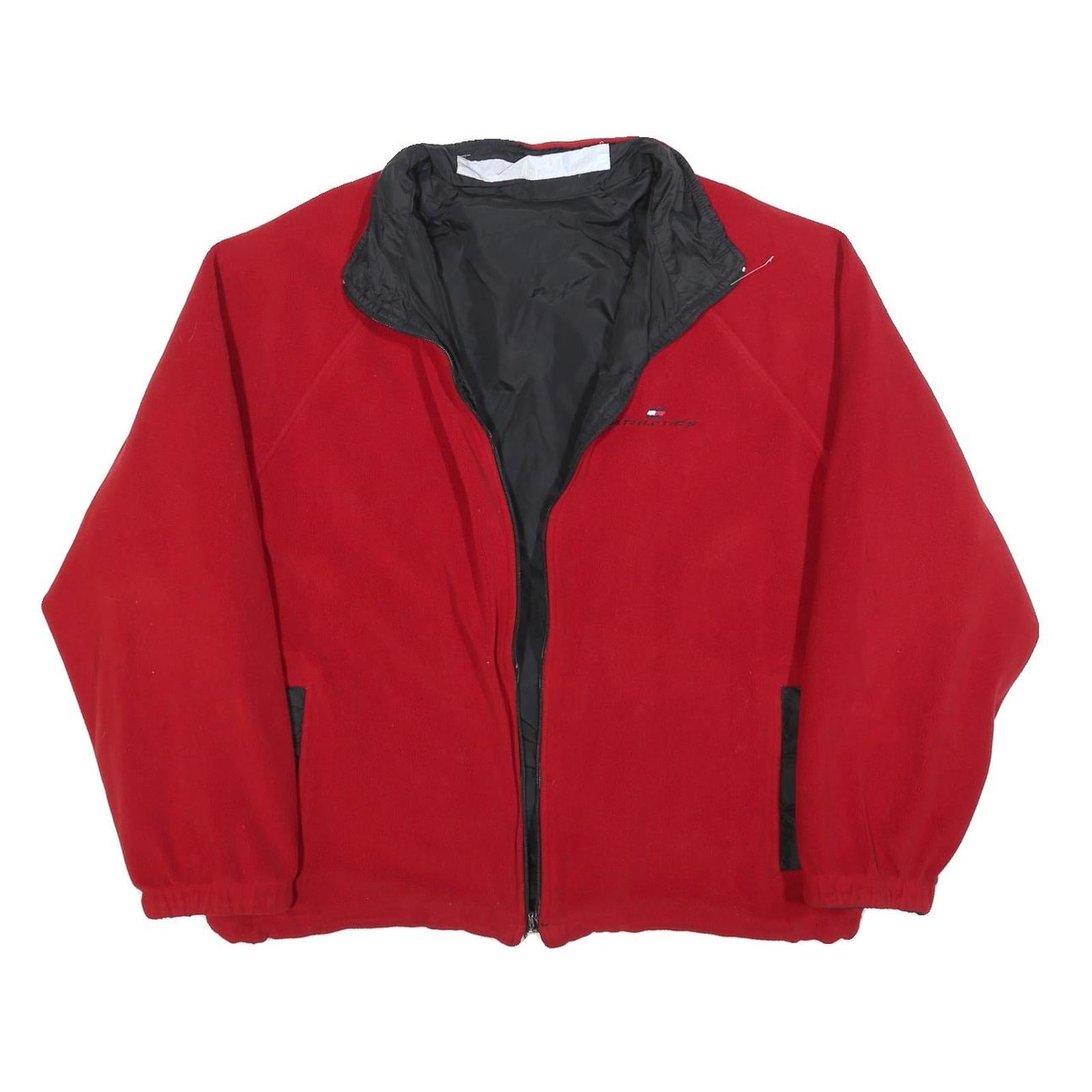 TOMMY HILFIGER Mens Red Zip Jacket M Polyester Plain Casual Outerwear Refurbished - N/A refurbished available on Cerqular