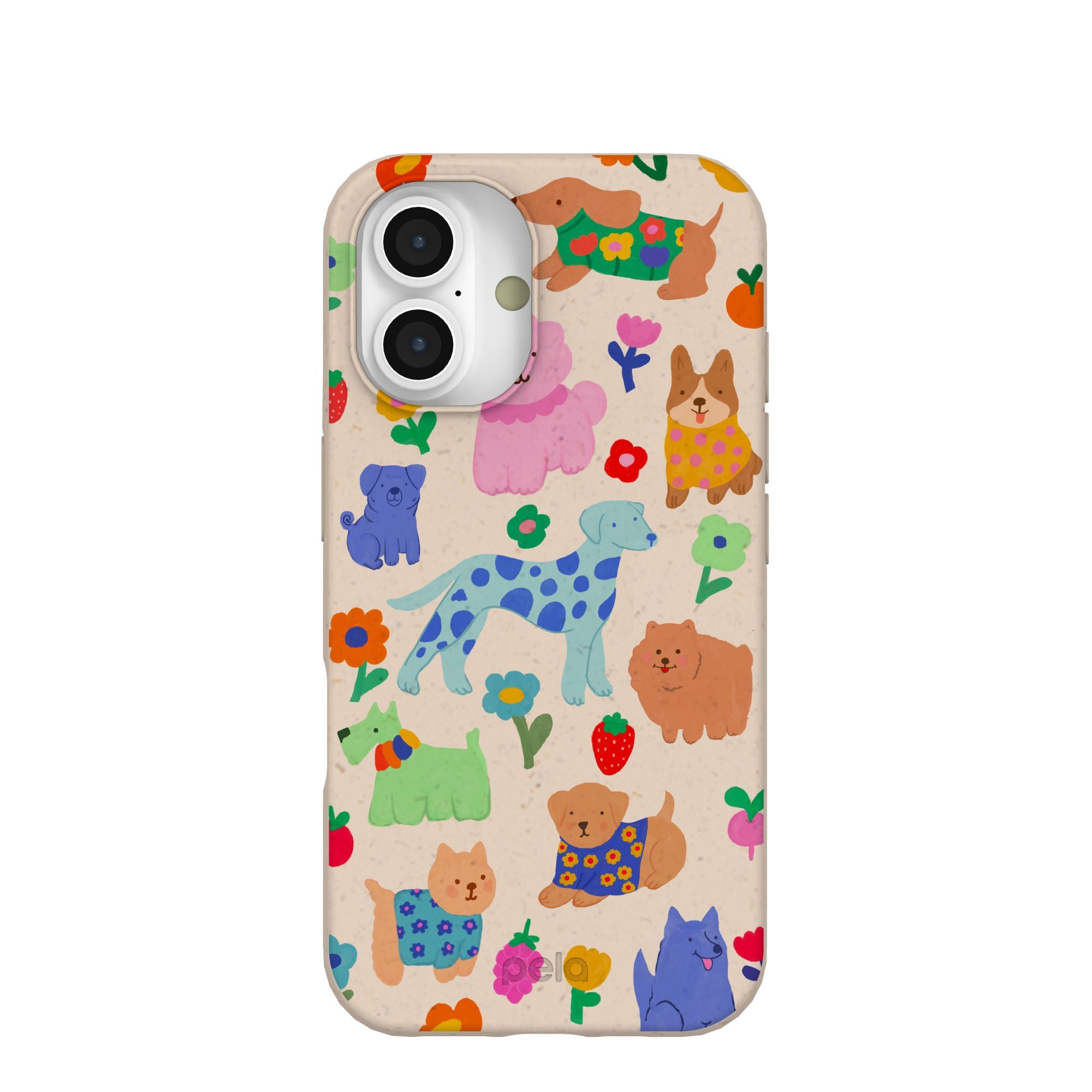 Seashell Pup Bloom iPhone 16 Case Refurbished - Pela Case refurbished available on Cerqular