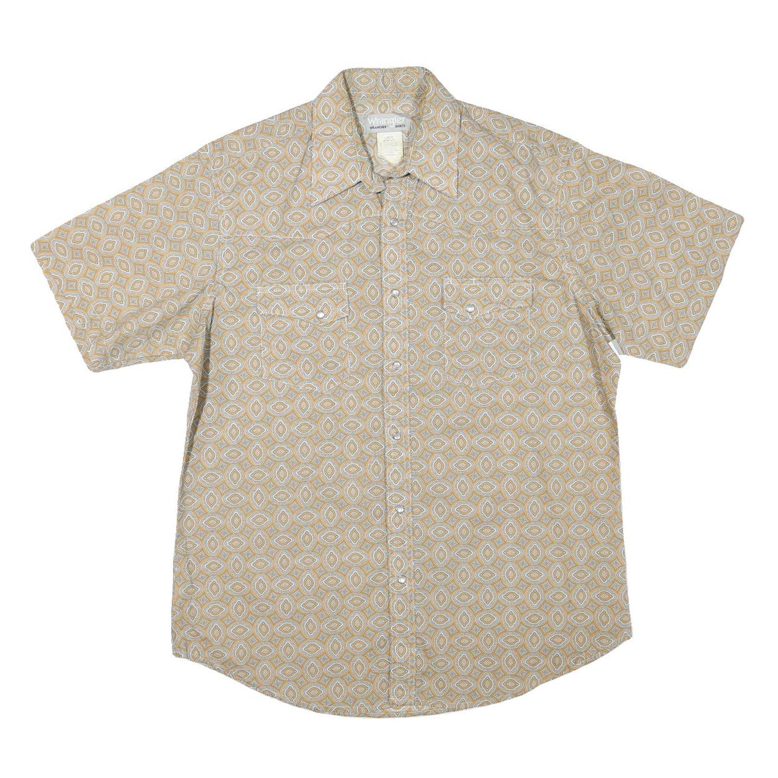 Buy WRANGLER Mens Beige Pattern Shirt L Cotton Blend Short Sleeve Casual Button Refurbished - $29.89 WRANGLER Mens Beige Pattern Shirt L Cotton Blend Short Sleeve Casual Button Refurbished - N/A refurbished available on Cerqular