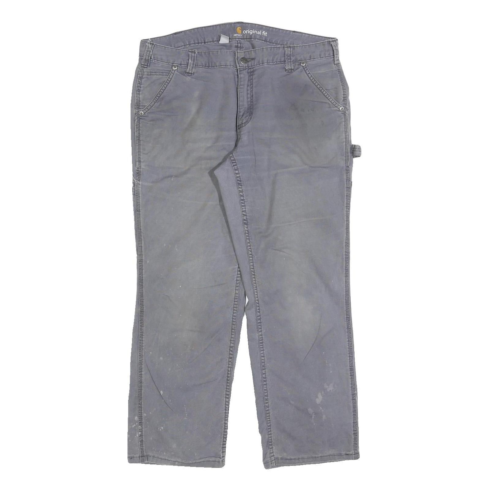 CARHARTT Womens Cotton Blend Grey Relaxed Straight Leg Trousers W34 L28 Workwear Refurbished - N/A refurbished available on Cerqular