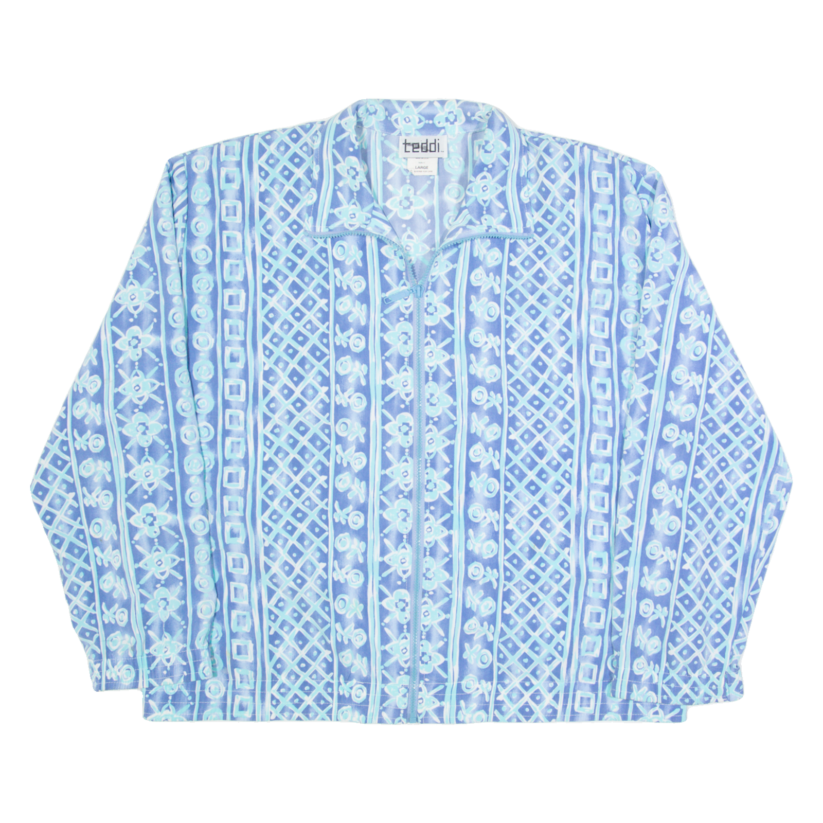 TEDDI Lightweight Womens Jacket Blue 90s Striped L Refurbished - N/A refurbished available on Cerqular
