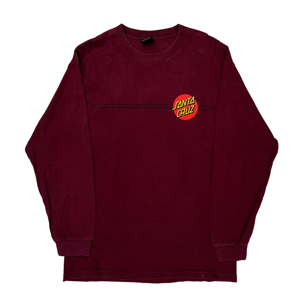 Buy Skateboards Santa Cruz Long Sleeve T-Shirt - Medium Burgundy Cotton Refurbished - $60.29 Skateboards Santa Cruz Long Sleeve T-Shirt - Medium Burgundy Cotton Refurbished - Thrifted (note: this is a term often used to describe second- refurbished available on Cerqular