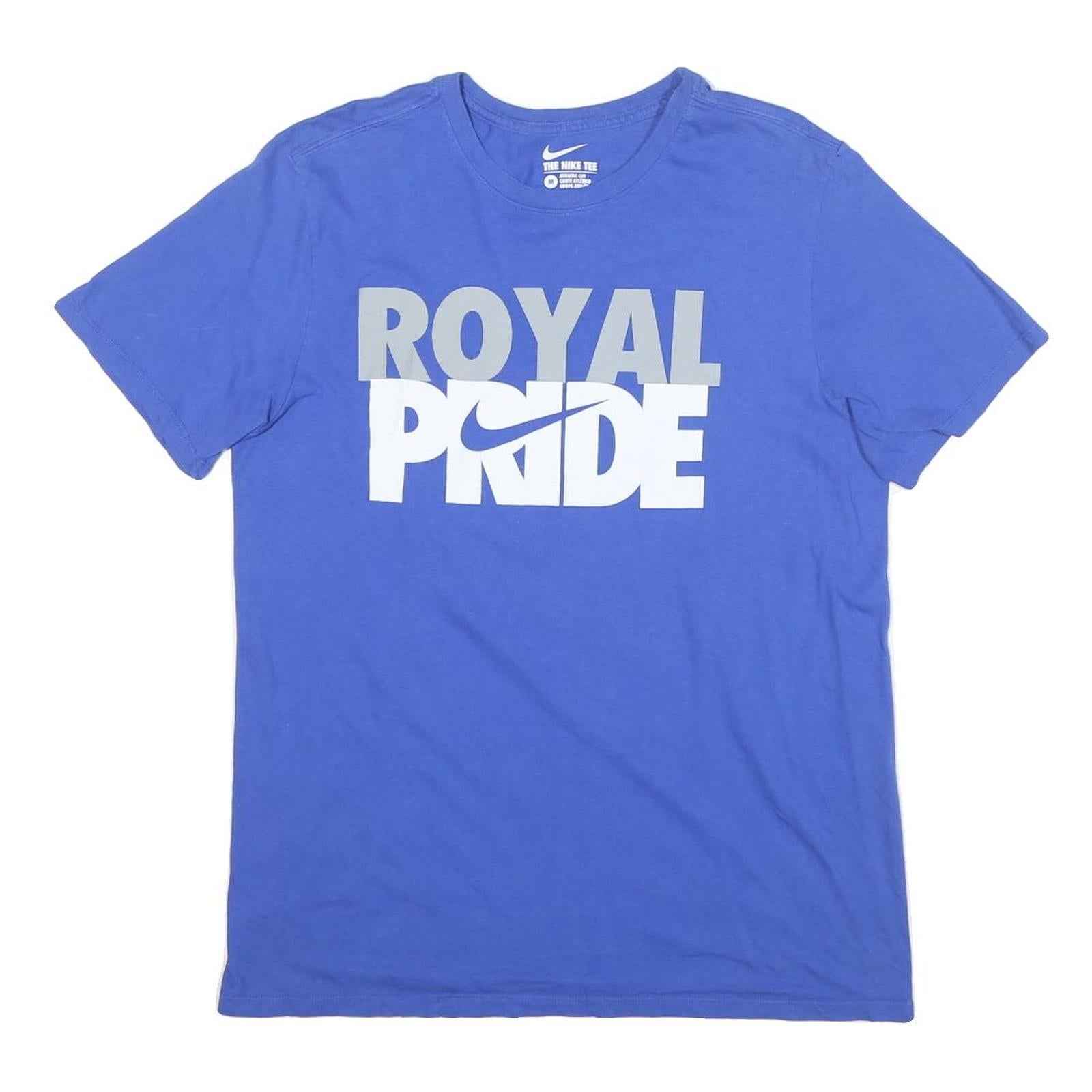 NIKE Mens Blue Royal Pride Graphic T-Shirt M Short Sleeve Crew Neck Cotton Blend Refurbished - N/A refurbished available on Cerqular