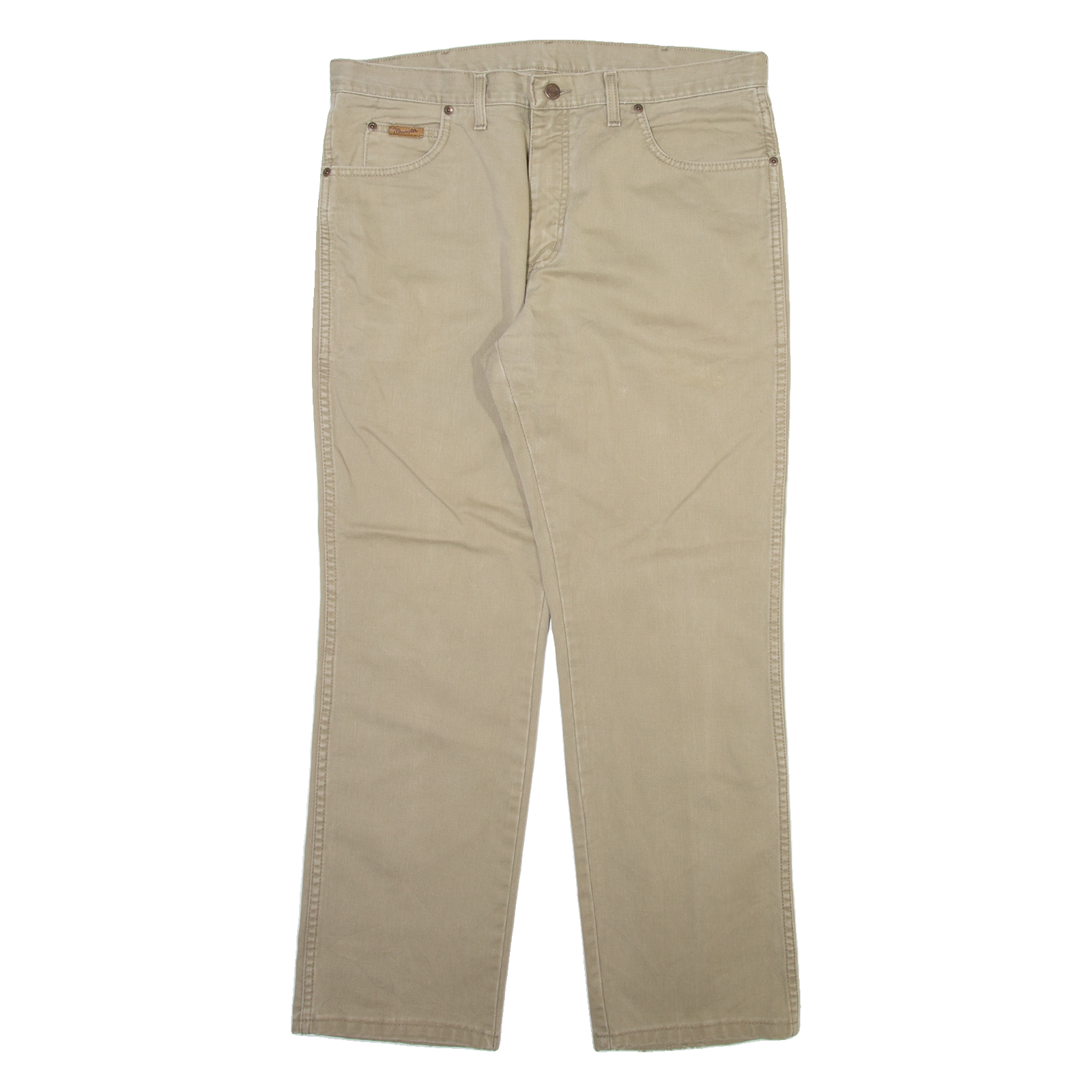 WRANGLER Mens Trousers Beige Regular Straight W35 L30 Refurbished - N/A refurbished available on Cerqular