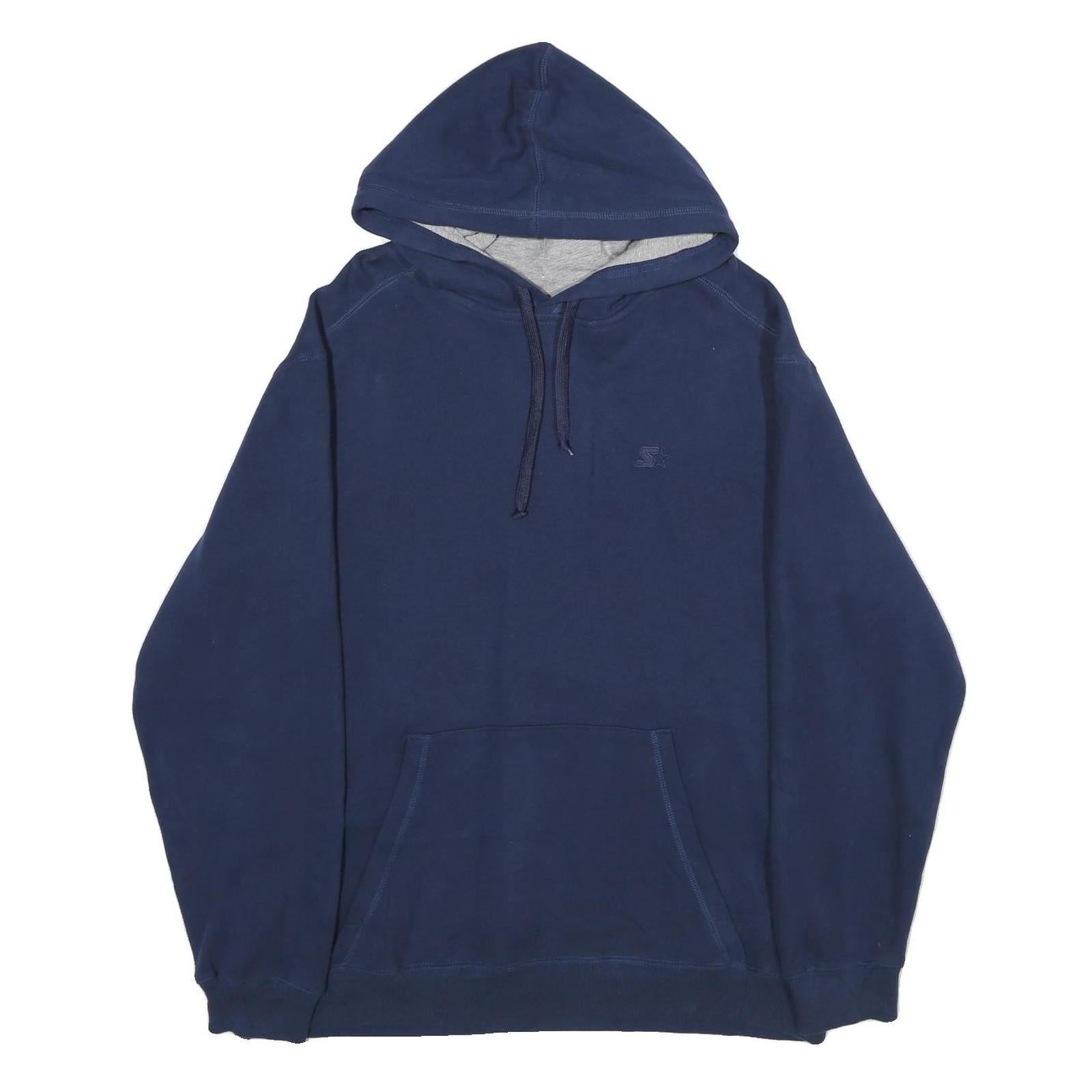 STARTER Mens Navy Blue Hoodie L Cotton Blend Pullover Casual Refurbished - N/A refurbished available on Cerqular