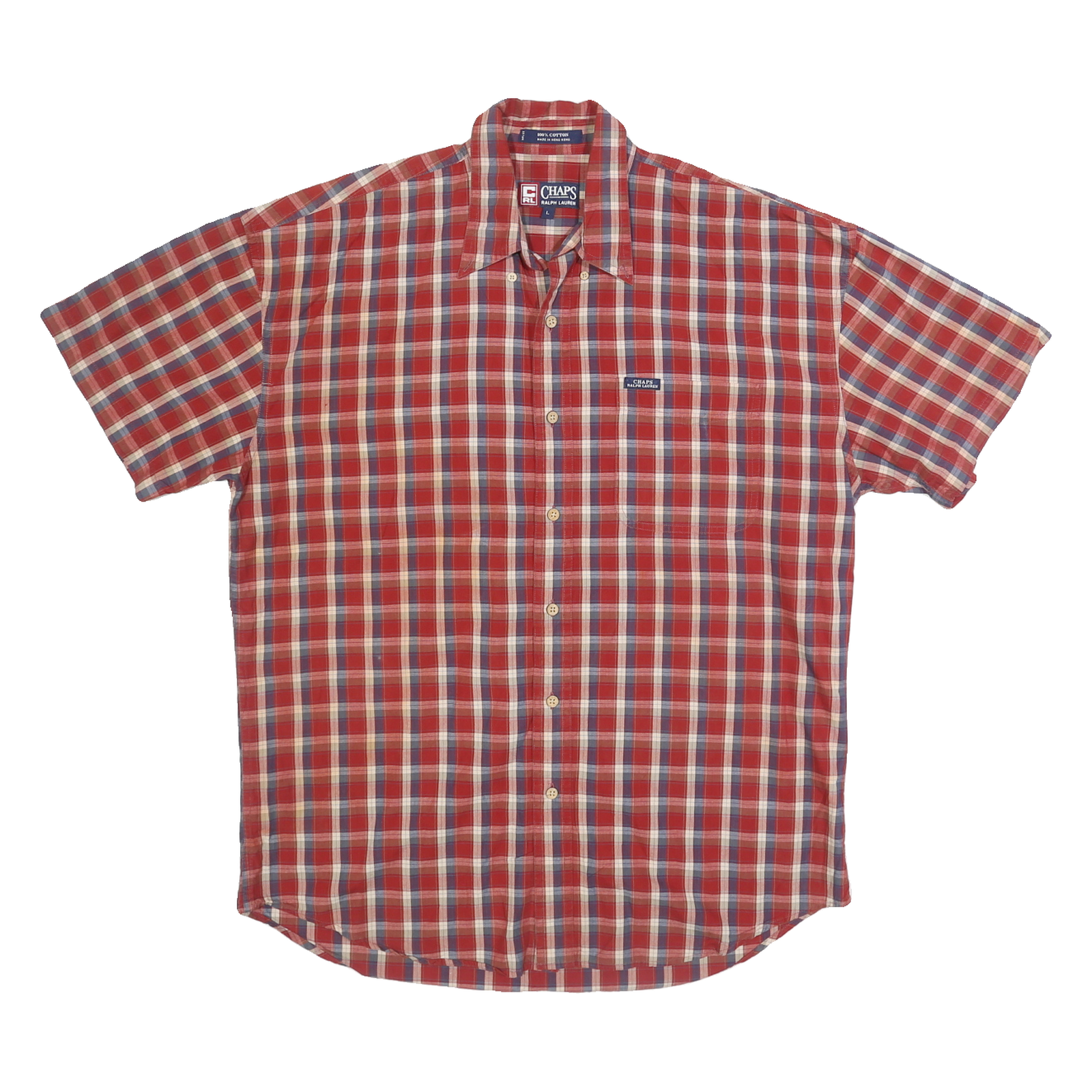 Buy CHAPS RALPH LAUREN Mens Red Blue Beige Check Shirt L Casual Summer Cotton Short Refurbished - $29.89 CHAPS RALPH LAUREN Mens Red Blue Beige Check Shirt L Casual Summer Cotton Short Refurbished - N/A refurbished available on Cerqular