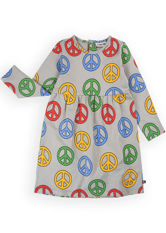 Girl long sleeve dress - Peace | Size: 6-8 years Refurbished - N/A (Note: This brand may not be well-known globally refurbished available on Cerqular