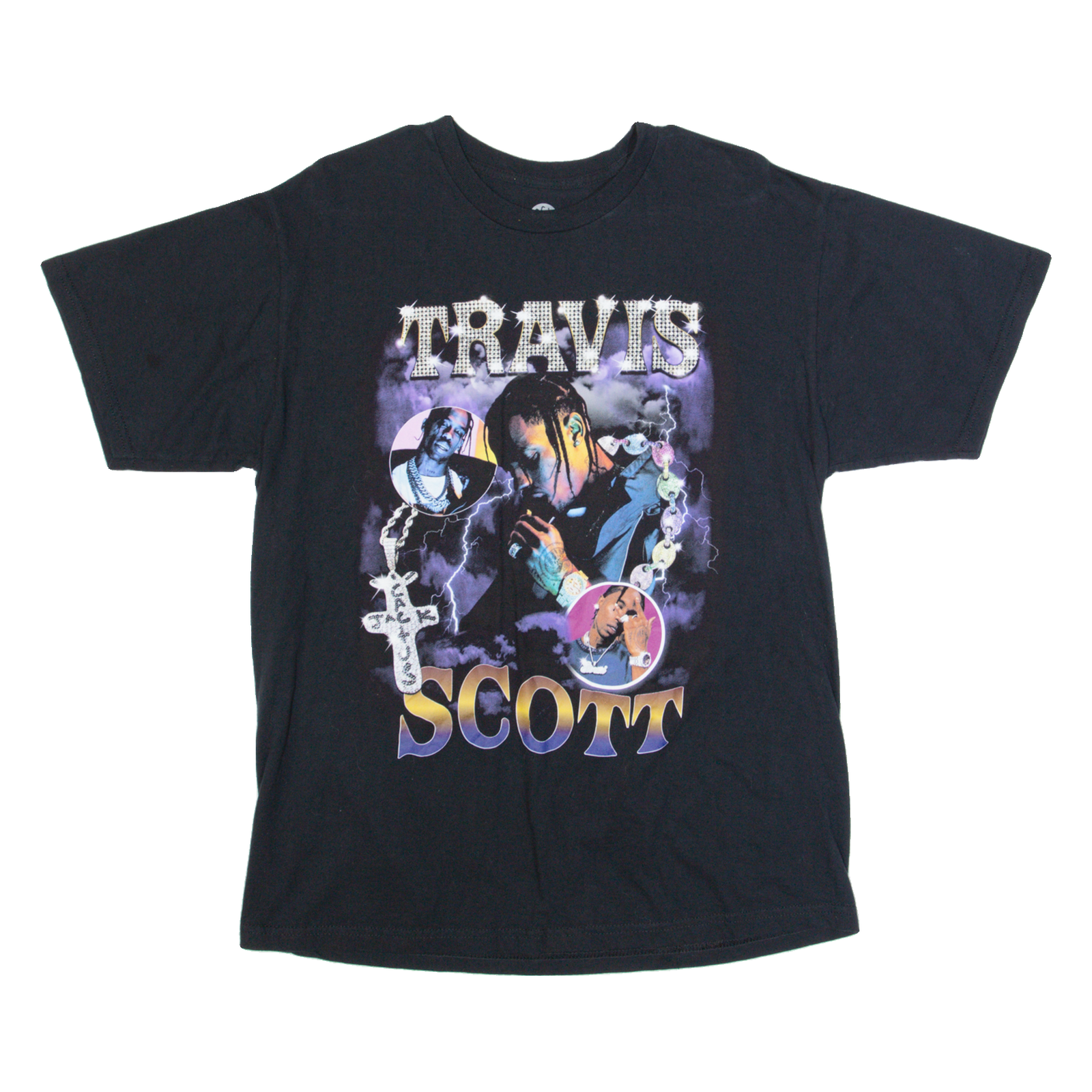 BOGUS GOODS Travis Scott Mens Band T-Shirt Black L Refurbished - N/A refurbished available on Cerqular