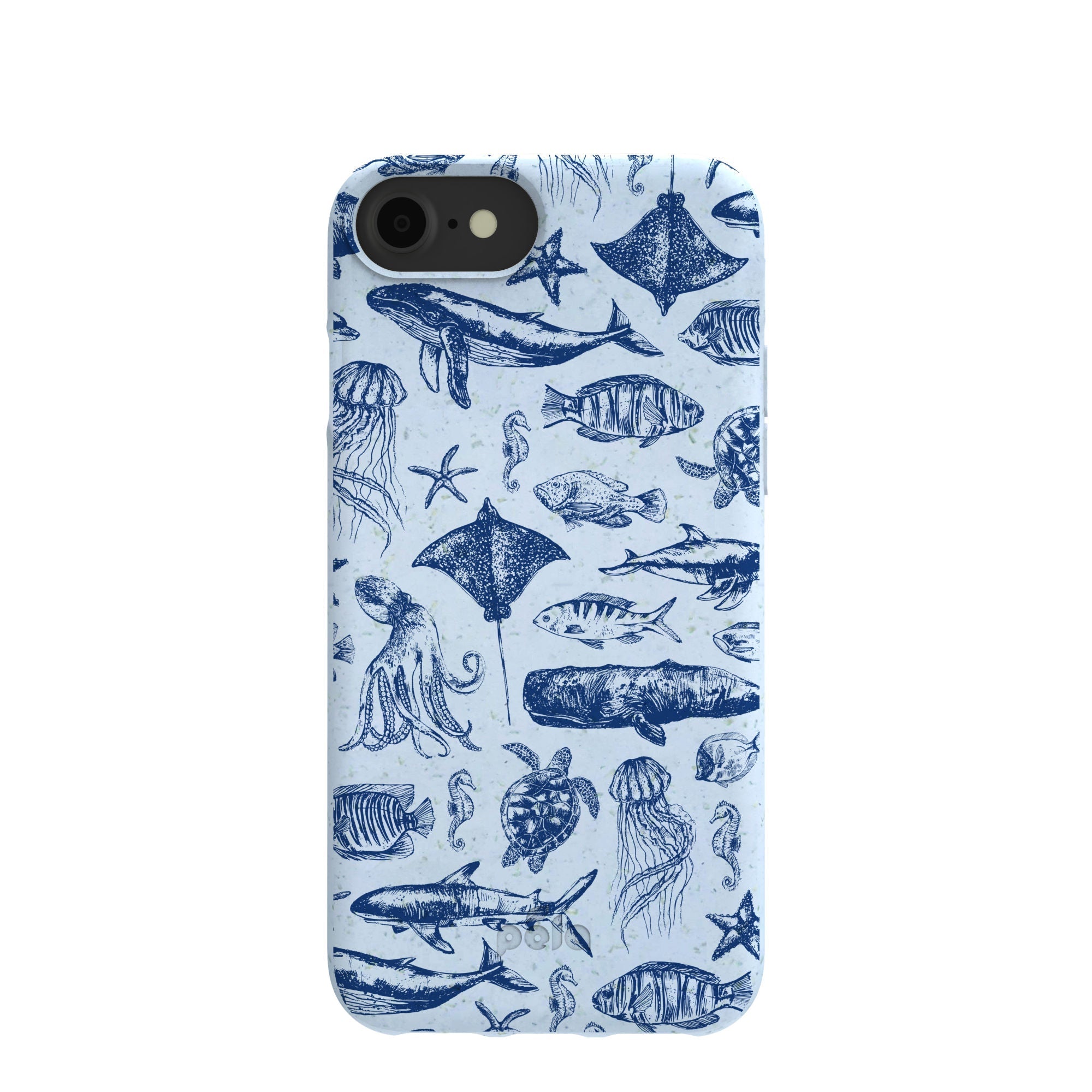 Powder Blue Marine Life iPhone 6/6s/7/8/SE Case Refurbished - Pela Case refurbished available on Cerqular