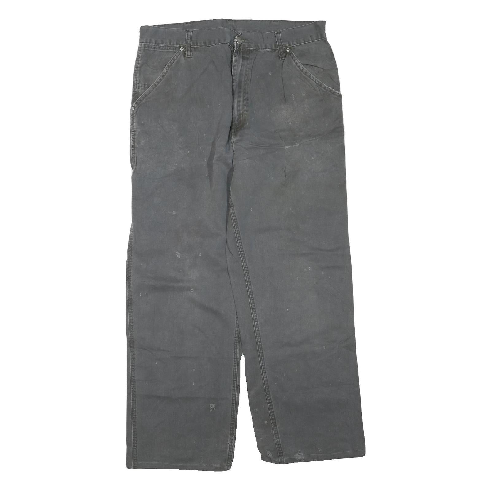 CARHARTT Mens Cotton Blend Grey Workwear Regular Straight Trousers W36 L30 Refurbished - N/A refurbished available on Cerqular