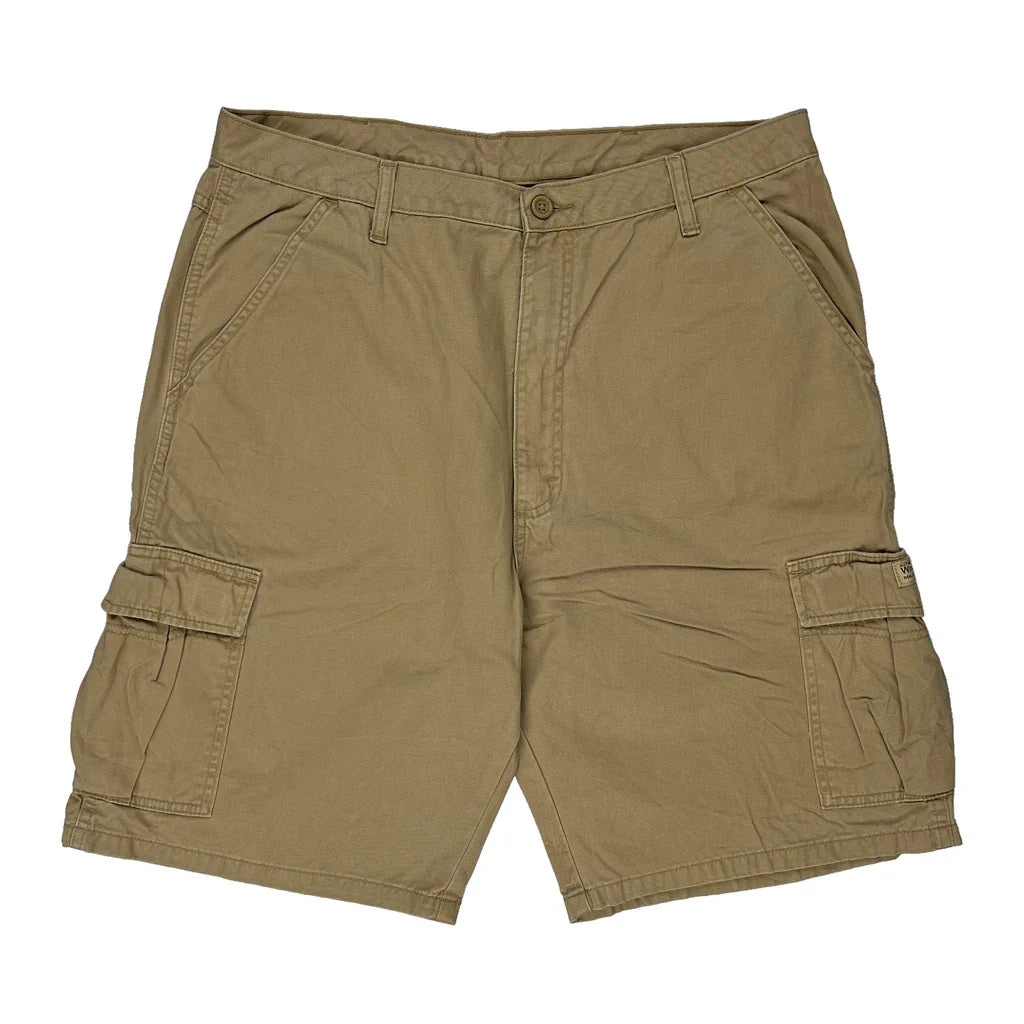 Wrangler Cargo Shorts - 36W 10L Khaki Cotton Refurbished - Thrifted (note: this is a term often used to describe second- refurbished available on Cerqular