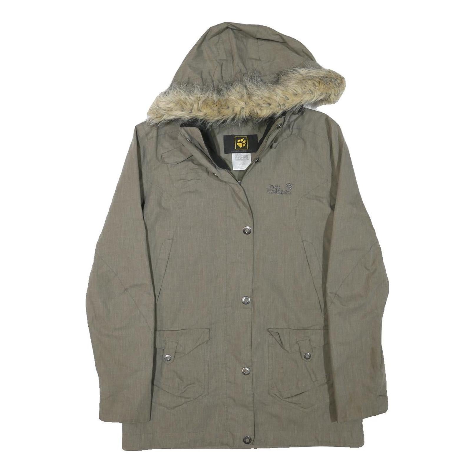 JACK WOLFSKIN Womens Green Jacket UK 10 Polyester Blend Zip Hooded Outdoor Parka Refurbished - N/A refurbished available on Cerqular