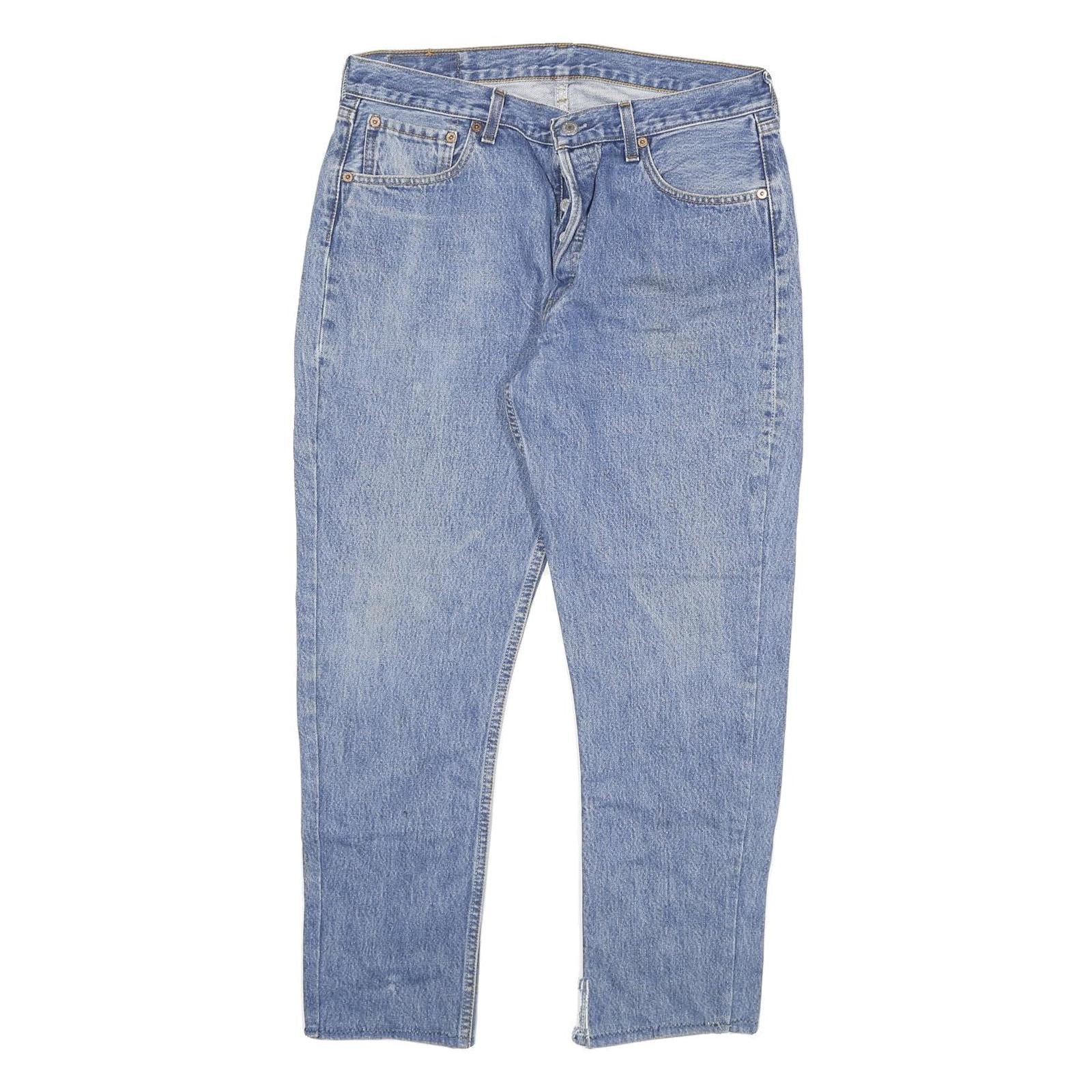 LEVI'S Mens Slim Blue Denim Light W32 L27 Jeans Button Closure Refurbished - N/A refurbished available on Cerqular