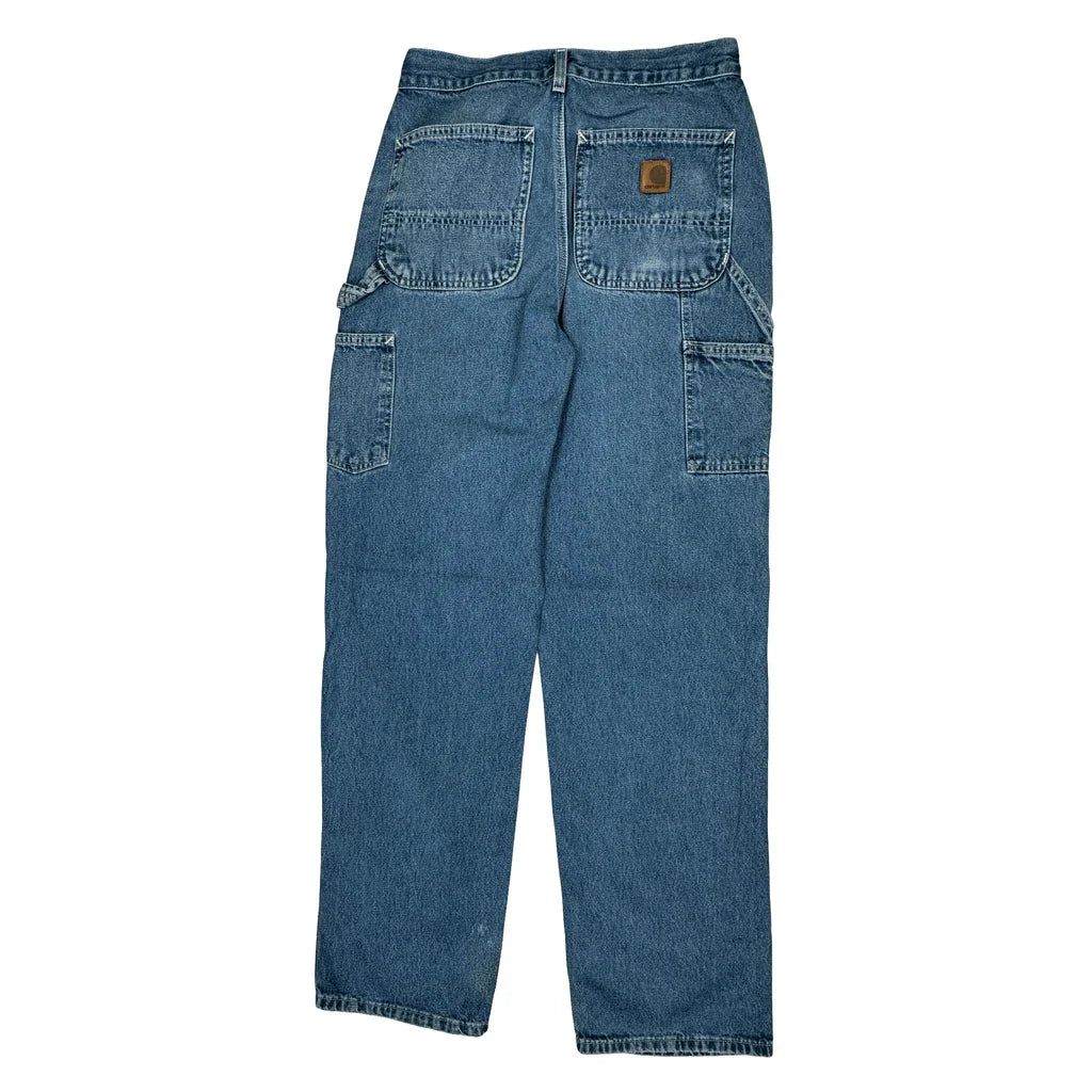 Carhartt Carpenter Jeans - 30W 34L Blue Cotton Refurbished - Thrifted (note: this is a term often used to describe second- refurbished available on Cerqular