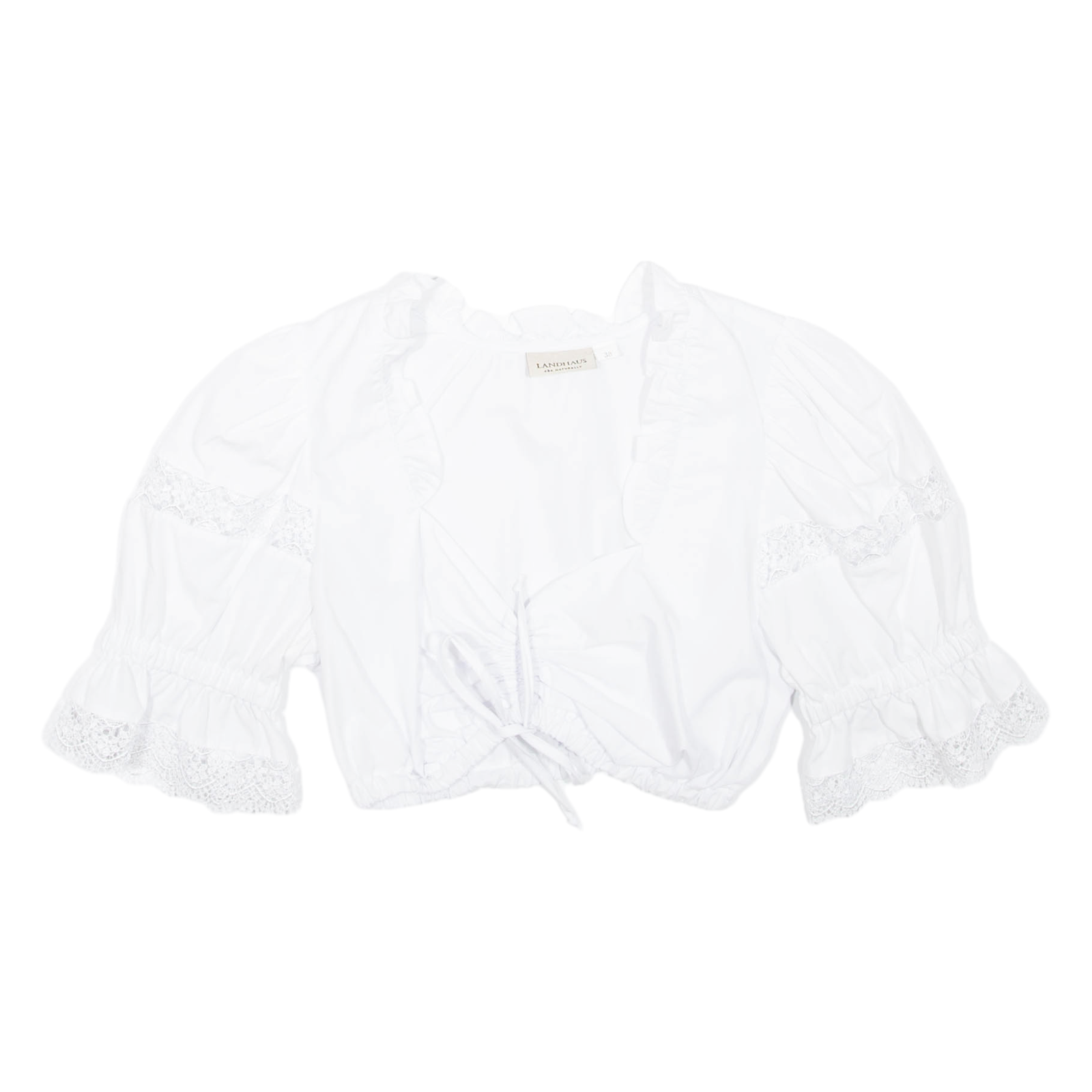 LANDHAUS Womens Cropped Top White V-Neck M Refurbished - N/A refurbished available on Cerqular