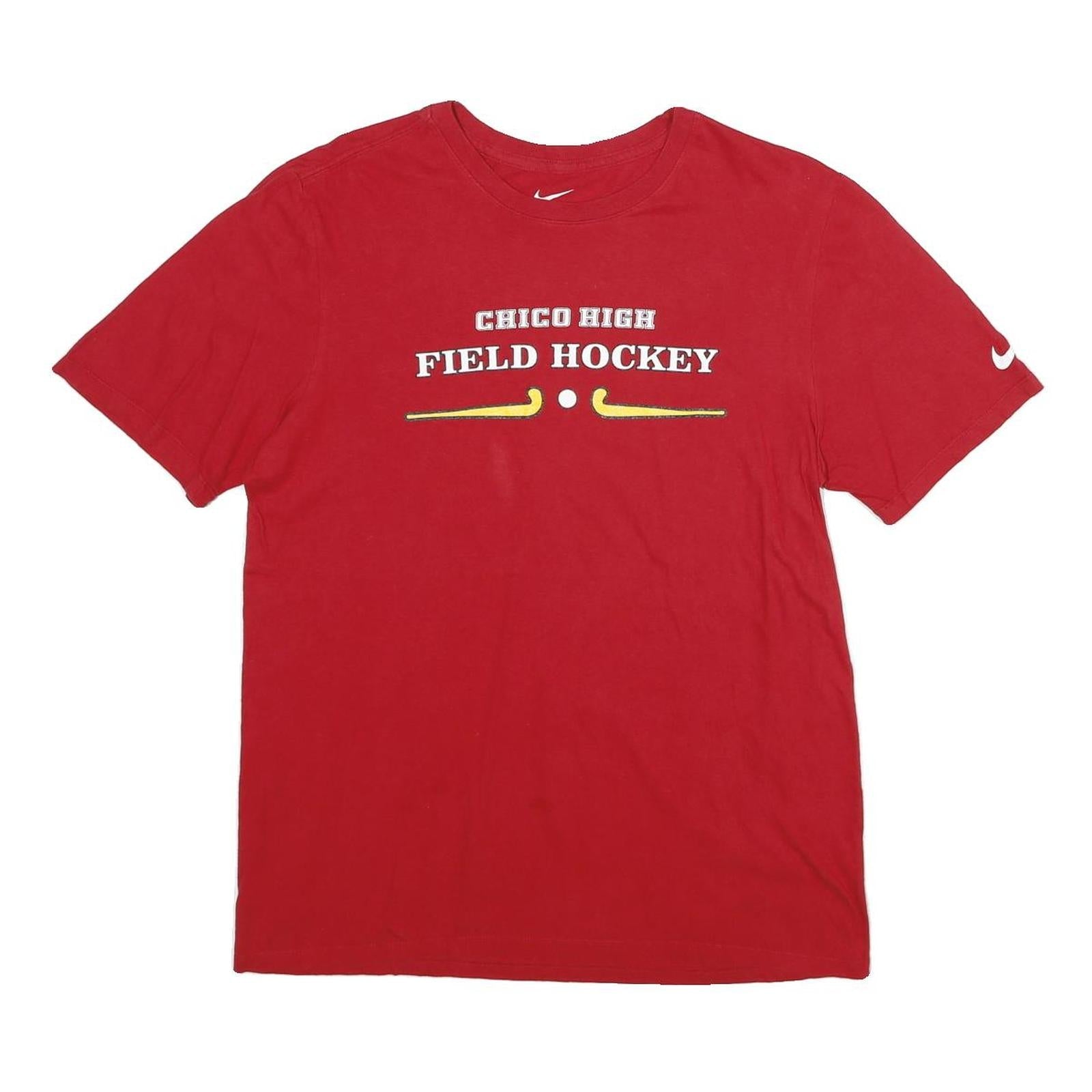 NIKE Mens Red Chico High Field Hockey Graphic T-Shirt M Short Sleeve Crew Neck Refurbished - N/A refurbished available on Cerqular