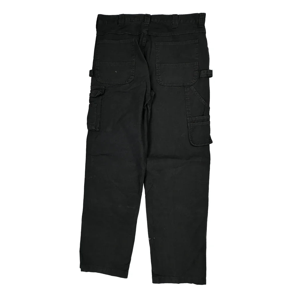 Unbranded Cargo Trousers - 38W 34L Black Cotton Refurbished - Thrifted (note: this is a term often used to describe second- refurbished available on Cerqular