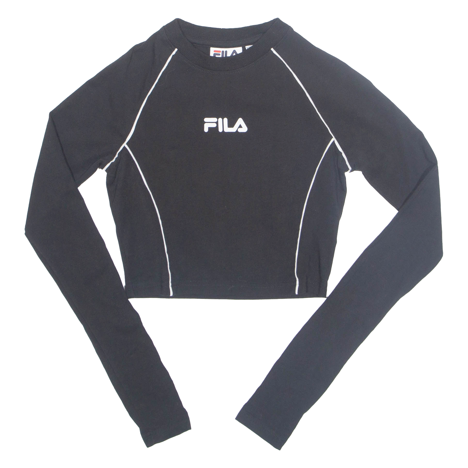 FILA Cropped Womens T-Shirt Black Long Sleeve XXS Refurbished - N/A refurbished available on Cerqular