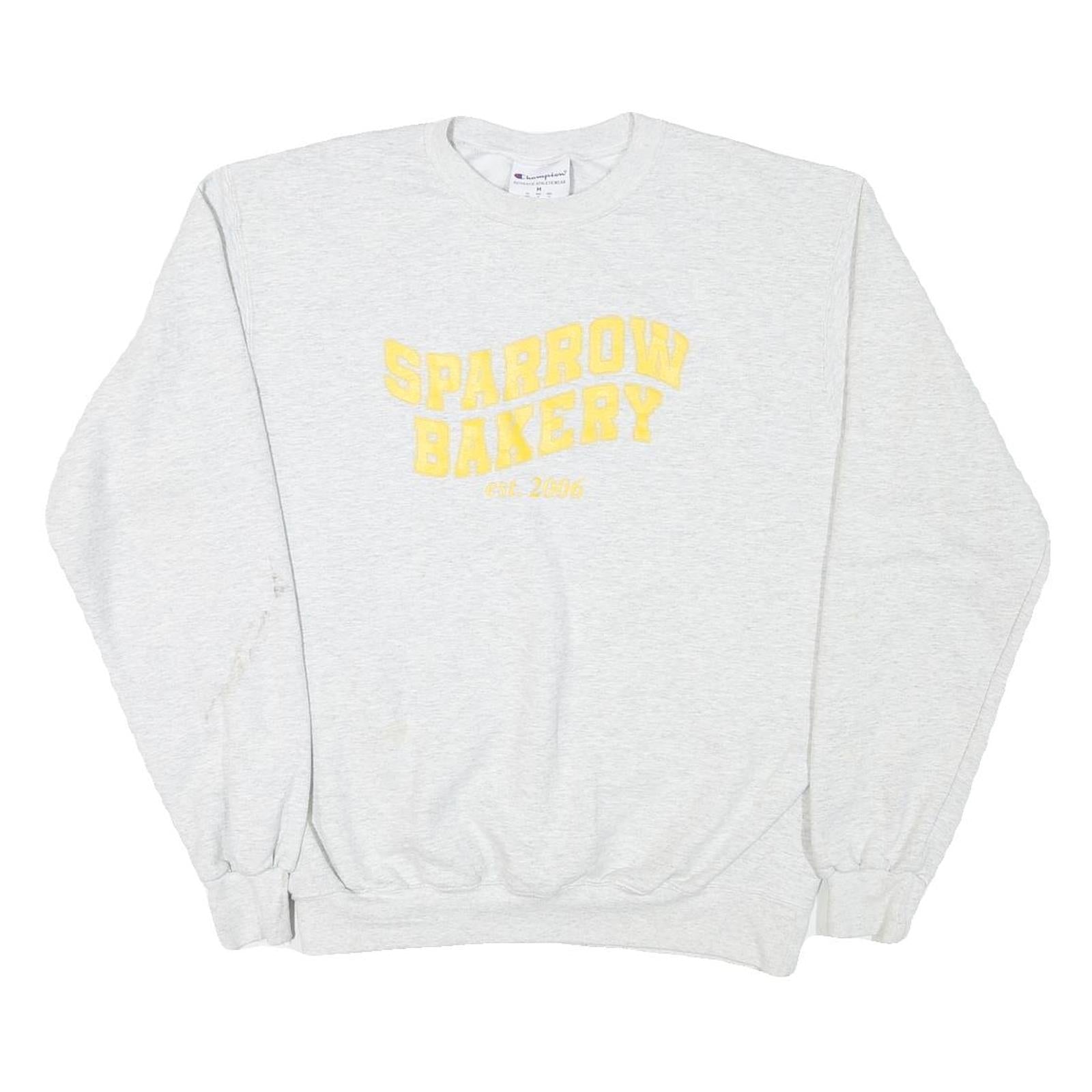 CHAMPION Mens Grey Sparrow Bakery Crew Neck M Cotton Blend Sweatshirt Casual Refurbished - N/A refurbished available on Cerqular