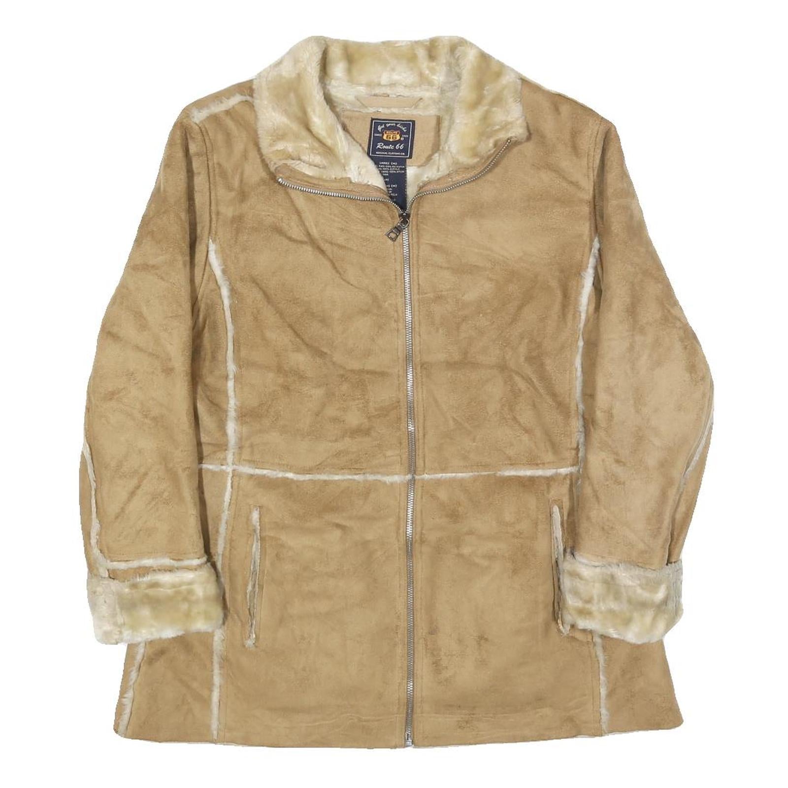 Buy ROUTE 66 Womens Beige Shearling Style Jacket M Polyester Zip Fastening Refurbished - $32.49 ROUTE 66 Womens Beige Shearling Style Jacket M Polyester Zip Fastening Refurbished - N/A refurbished available on Cerqular