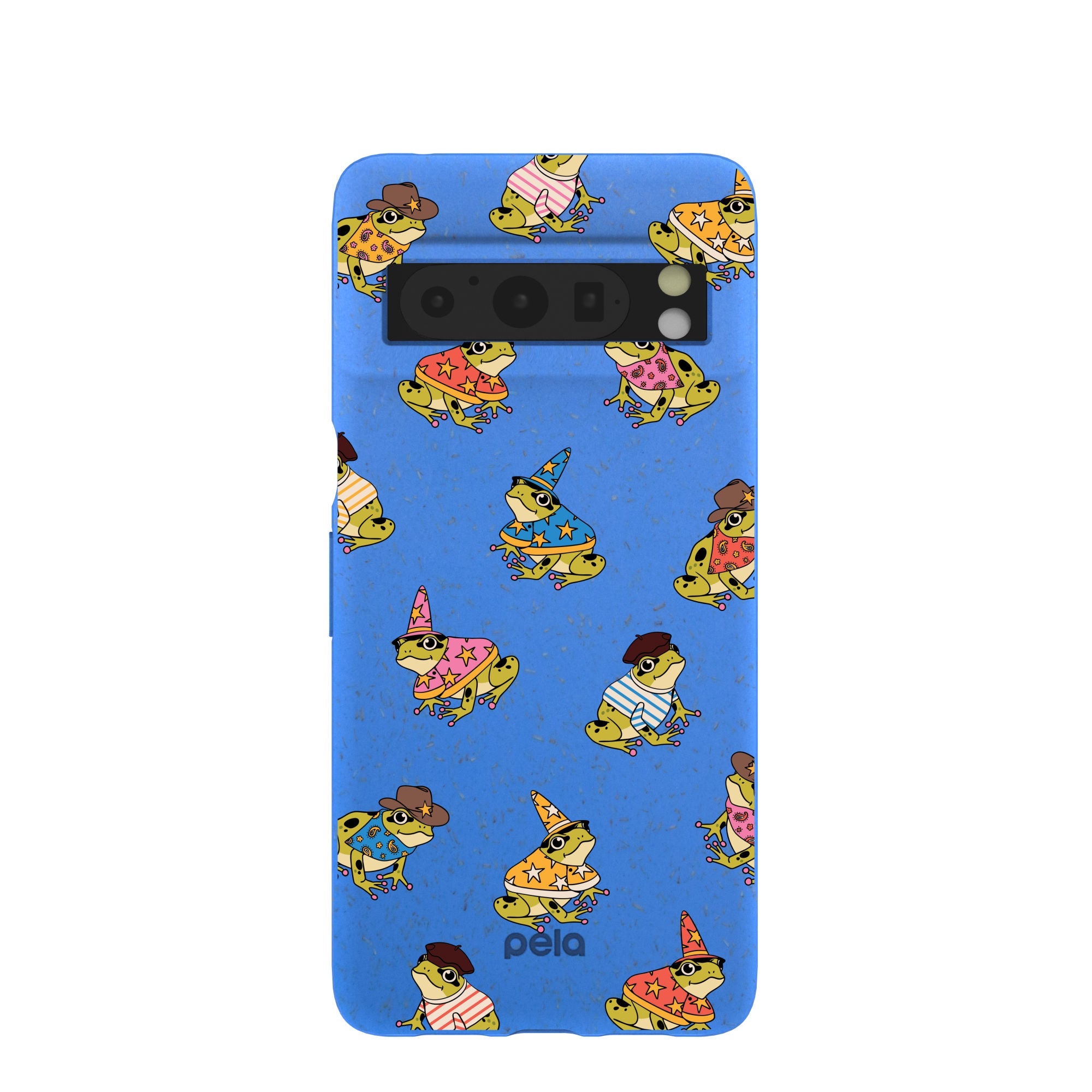 Electric Blue Fancy Frogs Google Pixel 8 Pro Case Refurbished - Pela Case refurbished available on Cerqular