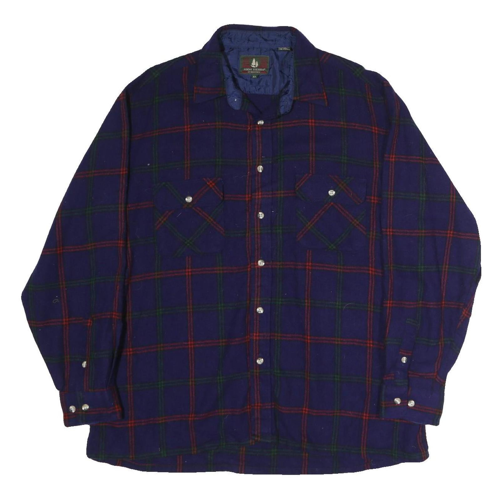 HIGH SIERRA Mens Blue & Red Plaid Cotton Shirt XL Button Front Casual Refurbished - N/A refurbished available on Cerqular