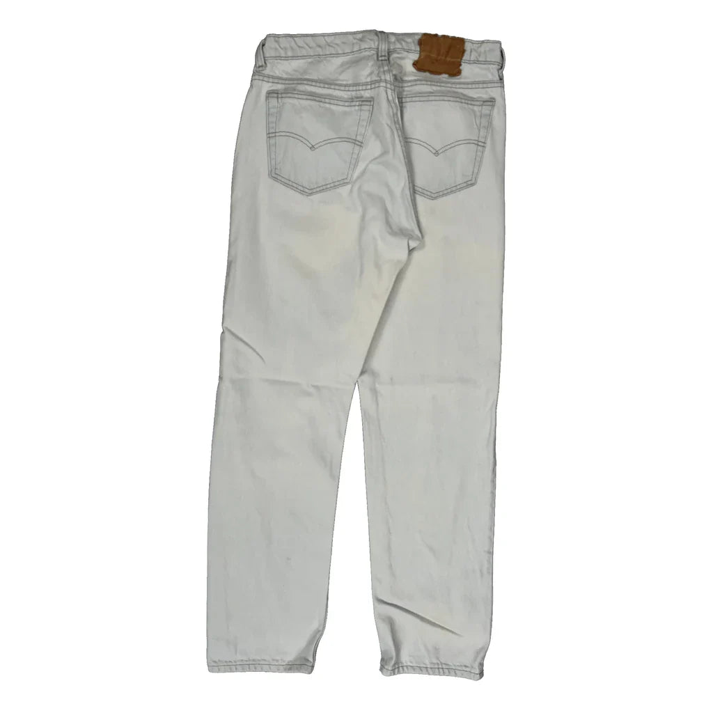 Levis Jeans - 33W 30L White Cotton Refurbished - Thrifted (note: this is a term often used to describe second- refurbished available on Cerqular