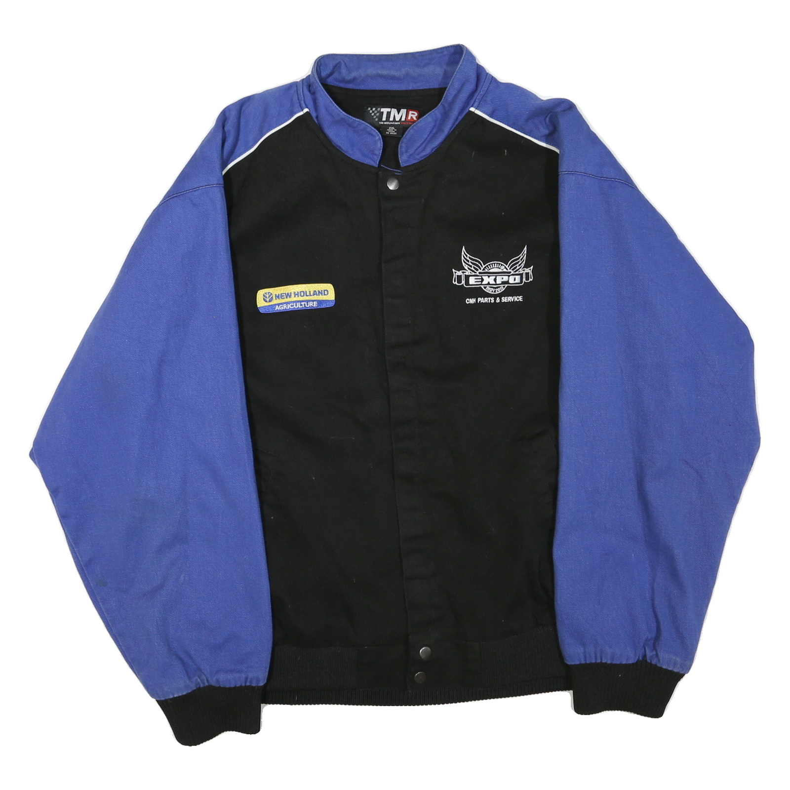 TMR Mens Blue & Black Worker Cotton Blend Zip Jacket 2XL Utility Workwear Refurbished - N/A refurbished available on Cerqular