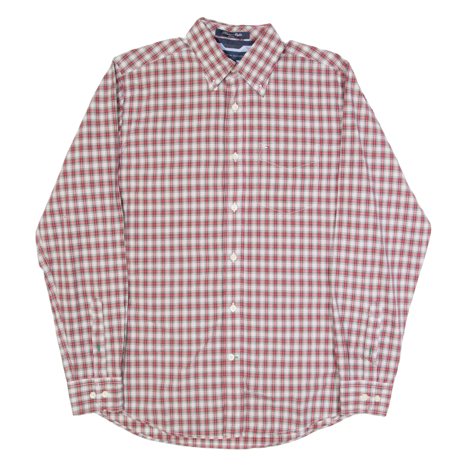 TOMMY HILFIGER Mens Shirt Red Plaid Long Sleeve S Refurbished - N/A refurbished available on Cerqular