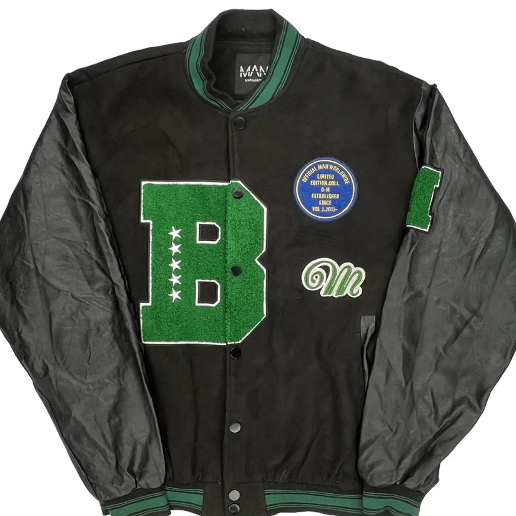 Buy Letter B Patch Boohoo Varsity Jacket - Large Green Polyester Refurbished - $18.75 Letter B Patch Boohoo Varsity Jacket - Large Green Polyester Refurbished - Thrifted (note: this is a term often used to describe second- refurbished available on Cerqular