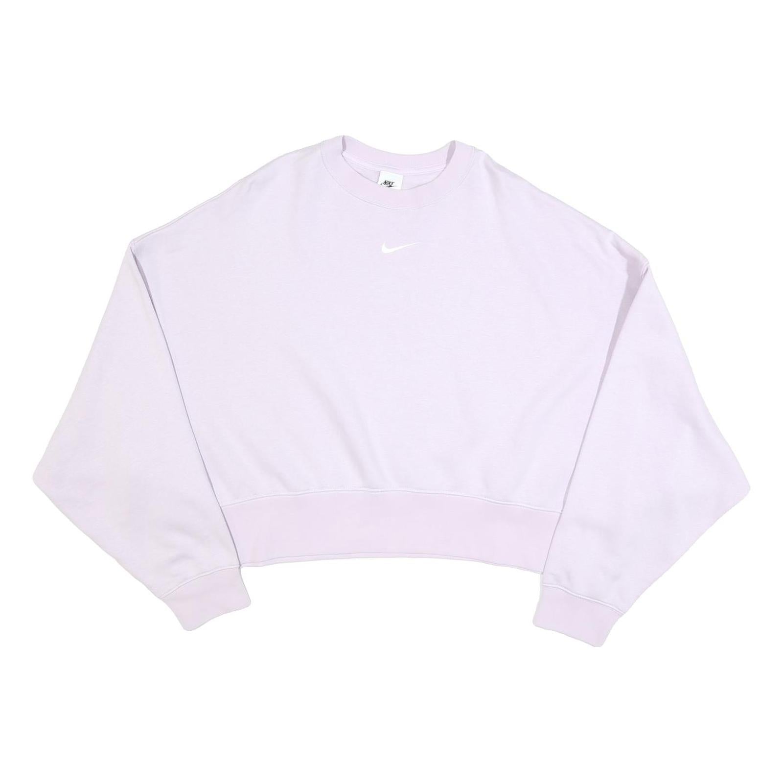 NIKE Womens Lilac Purple Crew Neck M Small Swoosh Logo Cropped Sweatshirt Refurbished - N/A refurbished available on Cerqular