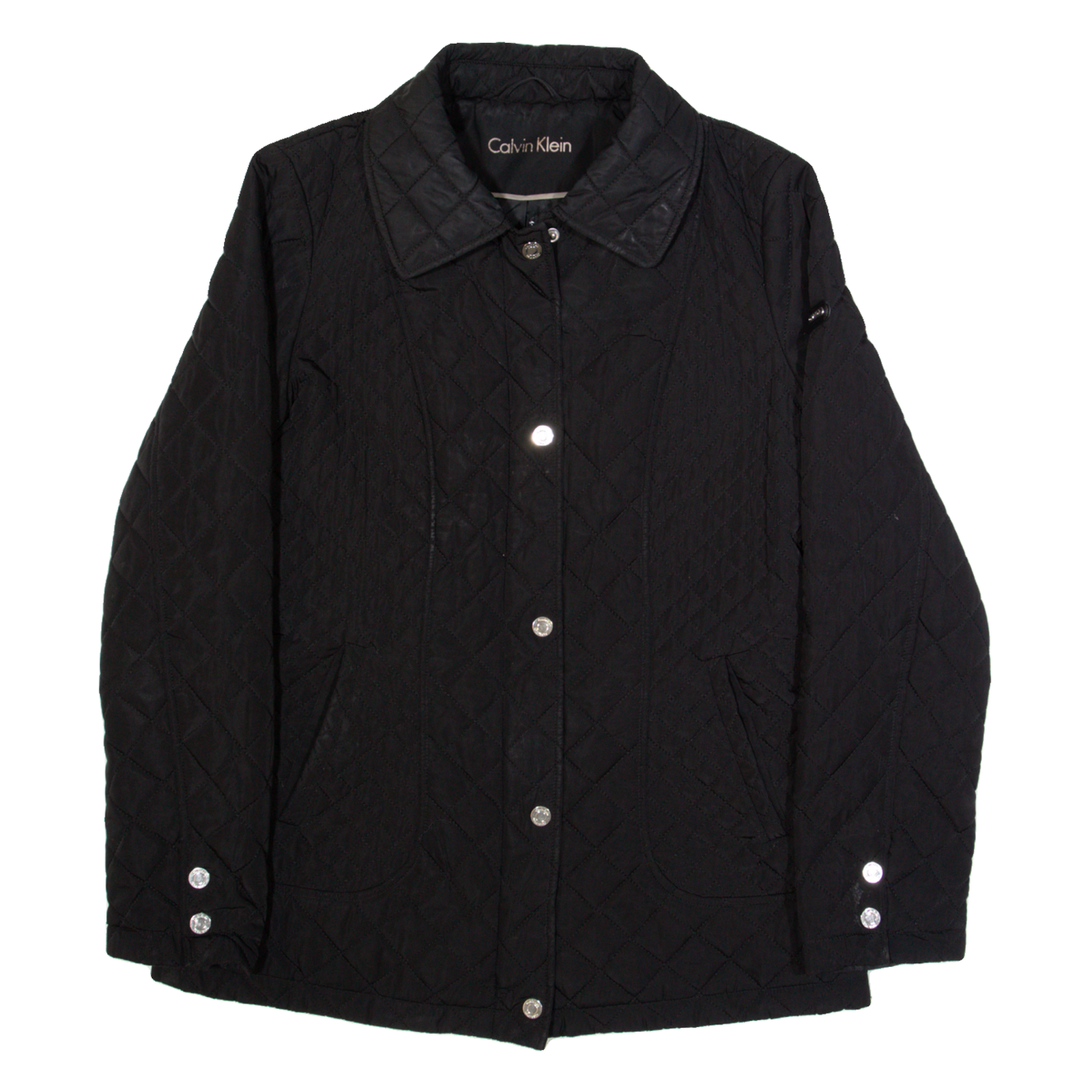 CALVIN KLEIN Womens Quilted Jacket Black S Refurbished - N/A refurbished available on Cerqular