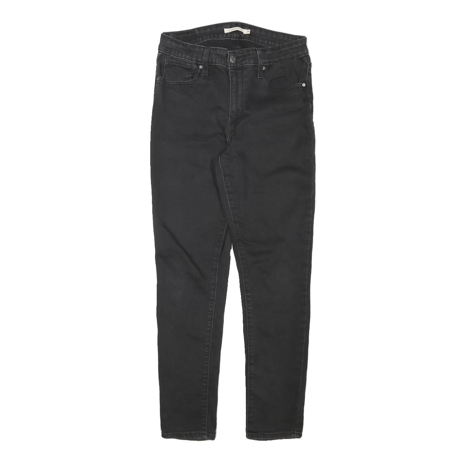 LEVI'S Womens Black Slim Skinny Denim Medium Woven Cotton Blend Jeans W26 L26 Refurbished - N/A refurbished available on Cerqular