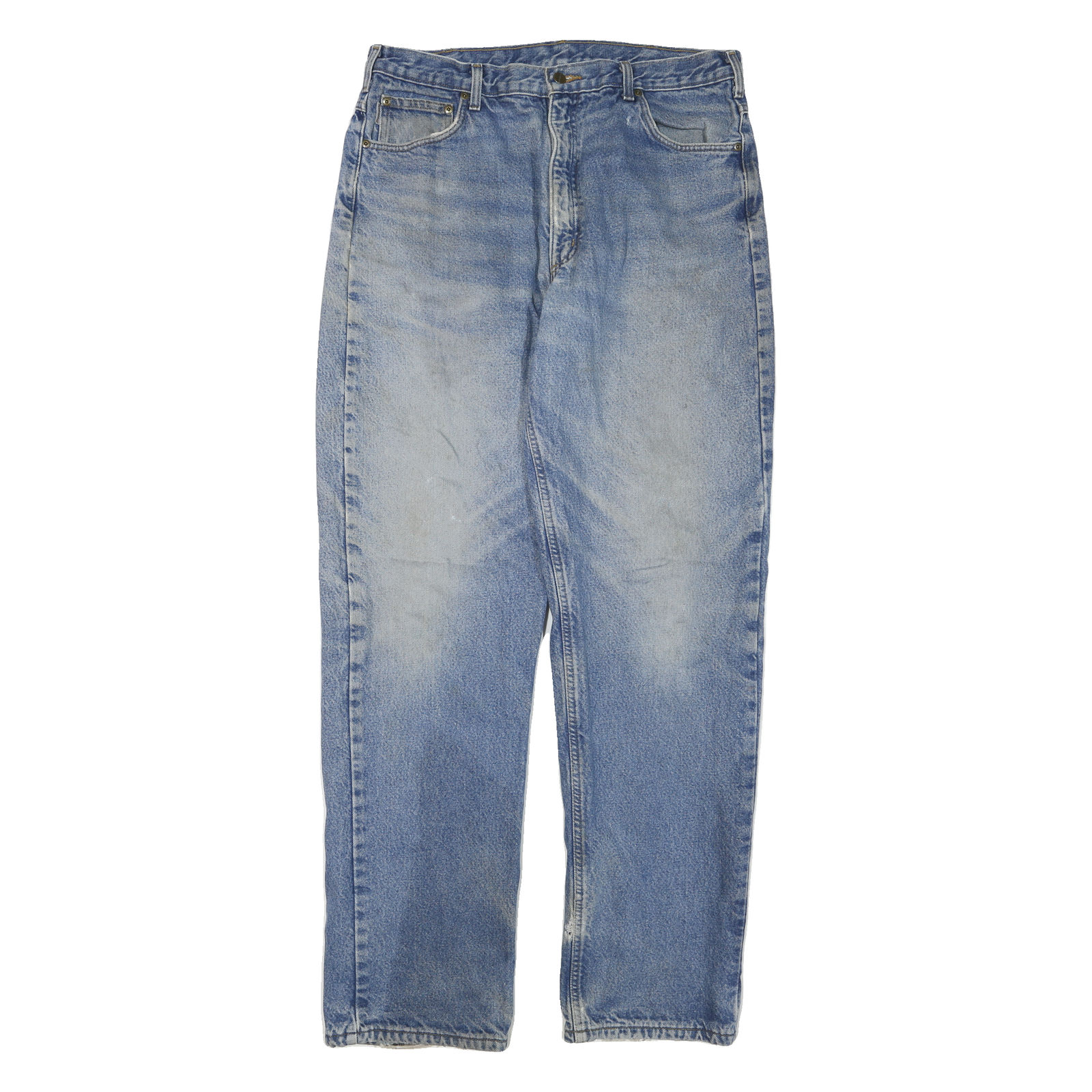 CARHARTT Mens Blue Regular Straight Denim Medium W36 L36 Zip Cotton Blend Jeans Refurbished - N/A refurbished available on Cerqular