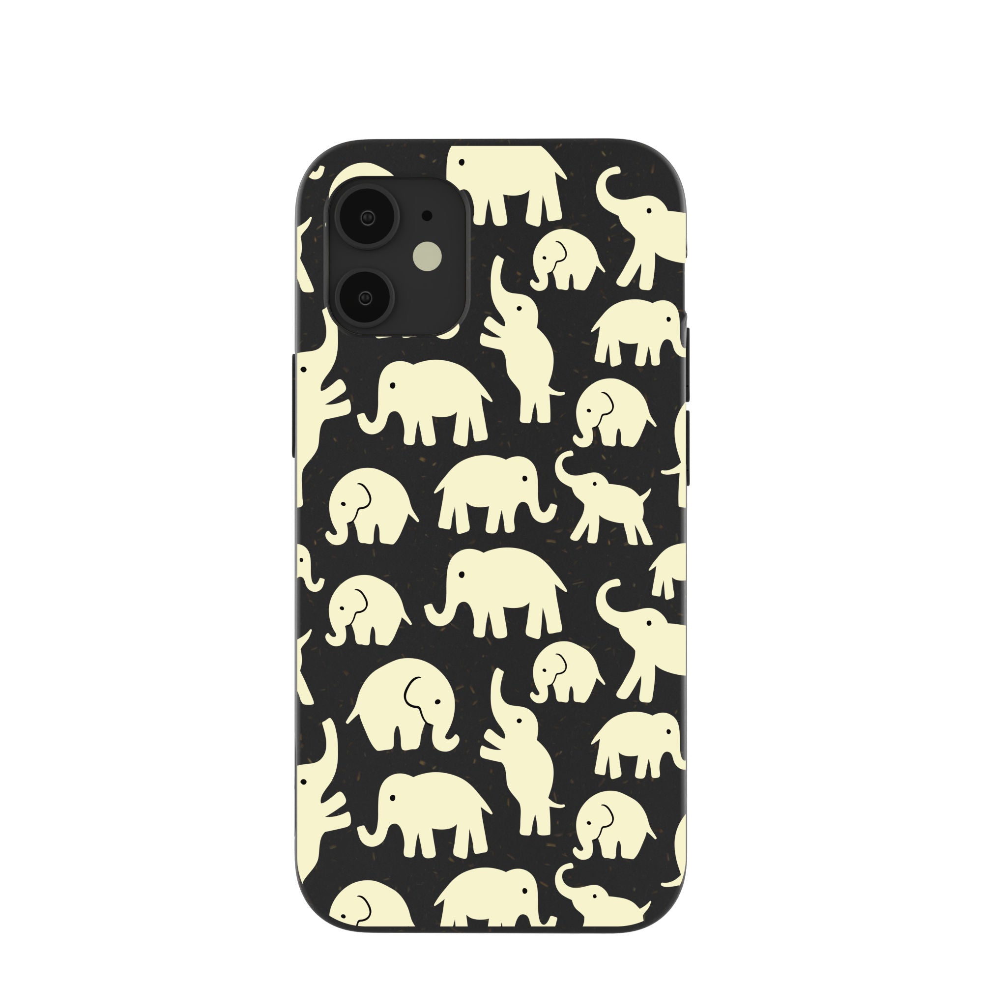 Black Little Elephants iPhone 12 Mini Case Refurbished - Pela Case refurbished available on Cerqular