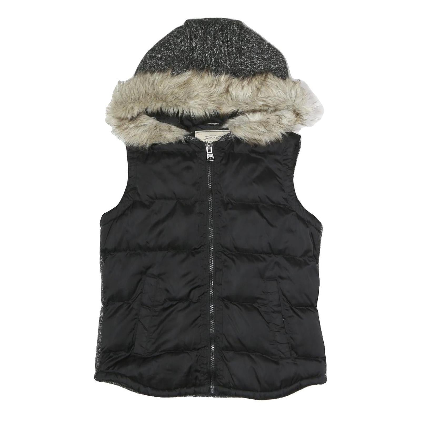 ZARA Womens Black & Grey Puffer Sleeveless Jacket M Polyester Blend Zip Hooded Refurbished - N/A refurbished available on Cerqular